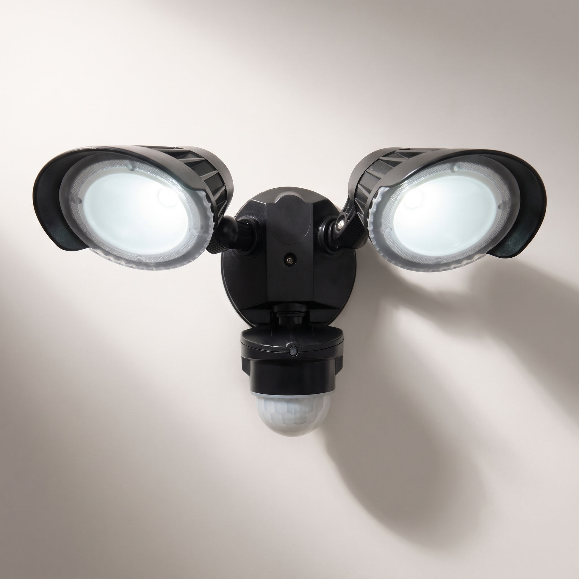 Xtricity 2-Head LED Motion-Sensor Security Light — 23W / 2400 Lumens / 5000K Daylight — Black