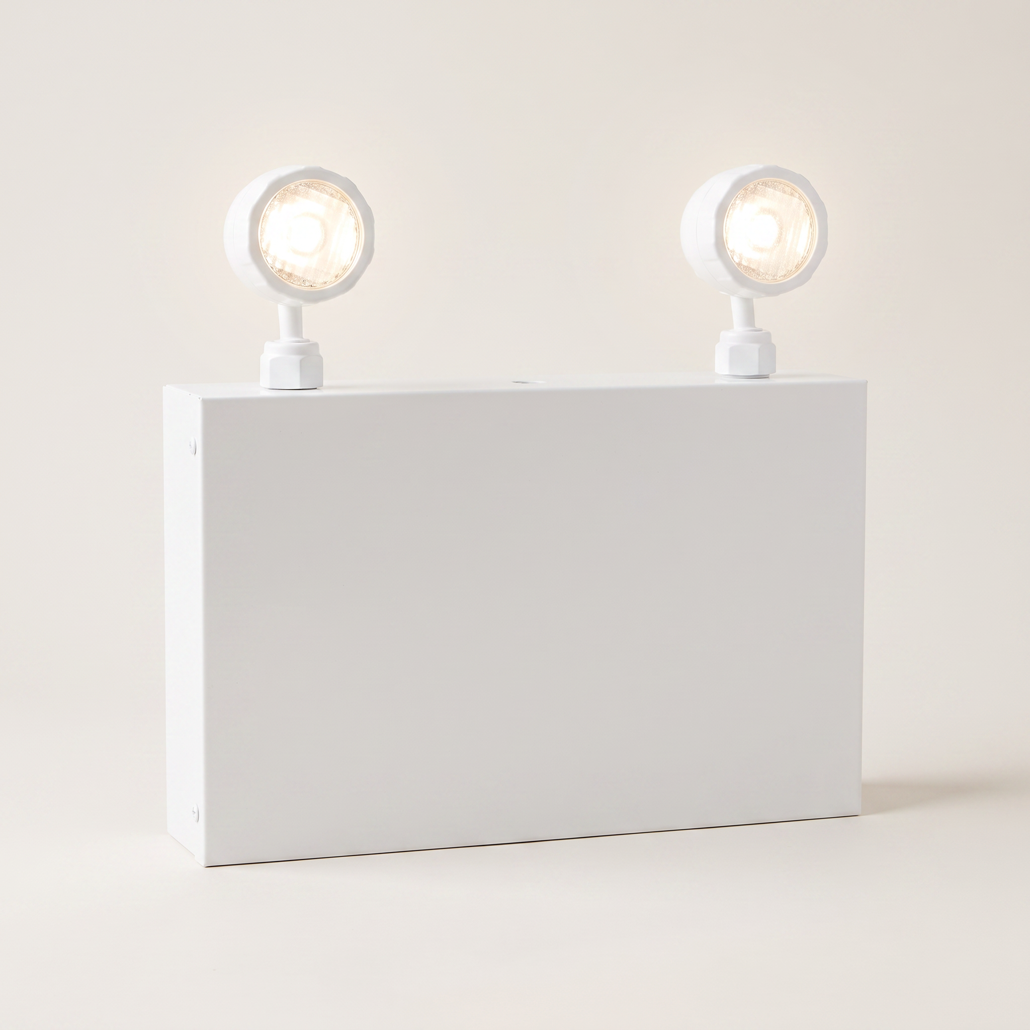 LED Emergency Light with Steel-Case Battery Unit — 2 Heads