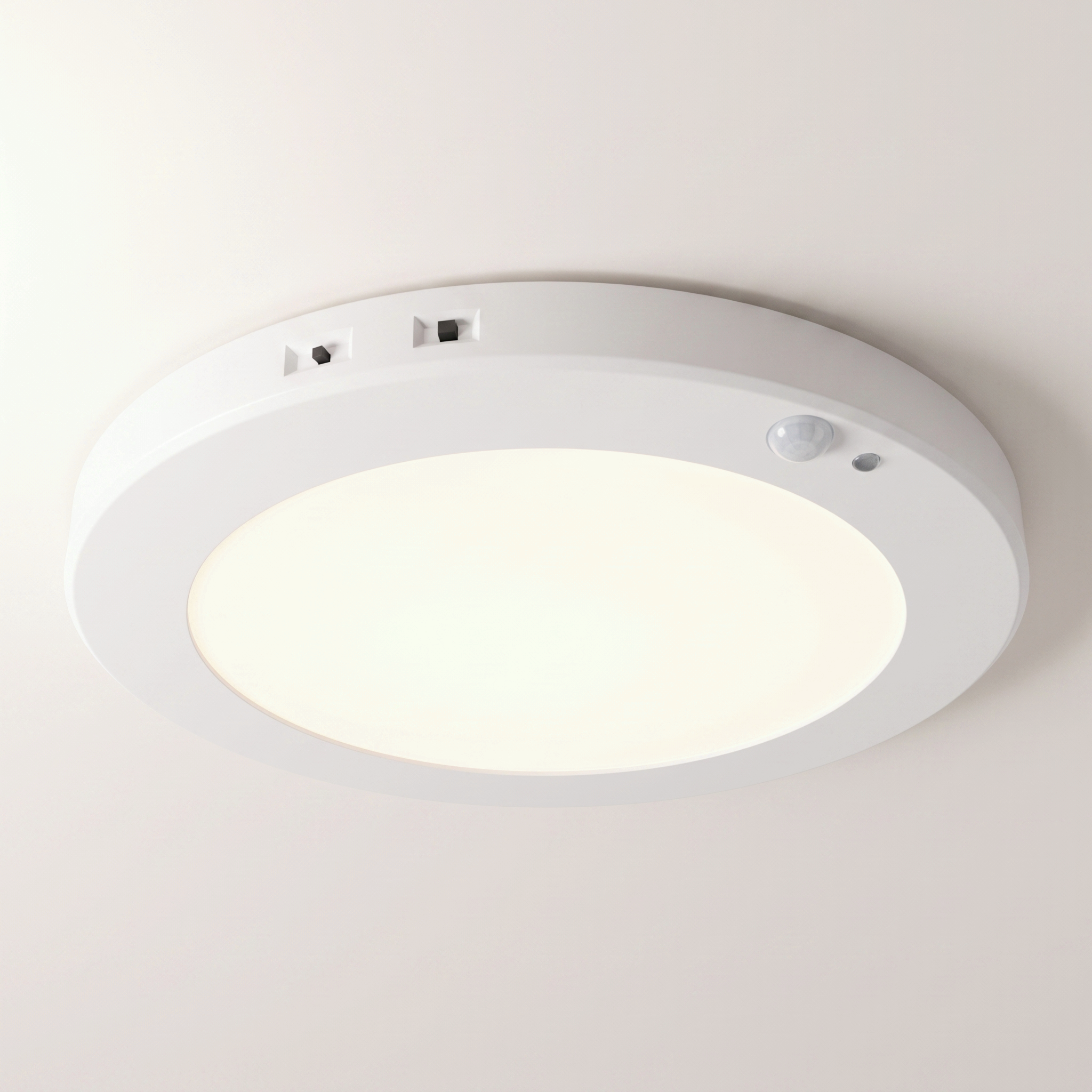 Xtricity 8.5" LED Ceiling Fixture with Motion Sensor — 16W / 1100 Lumens / Selectable 3000K-4000K-5000K — White