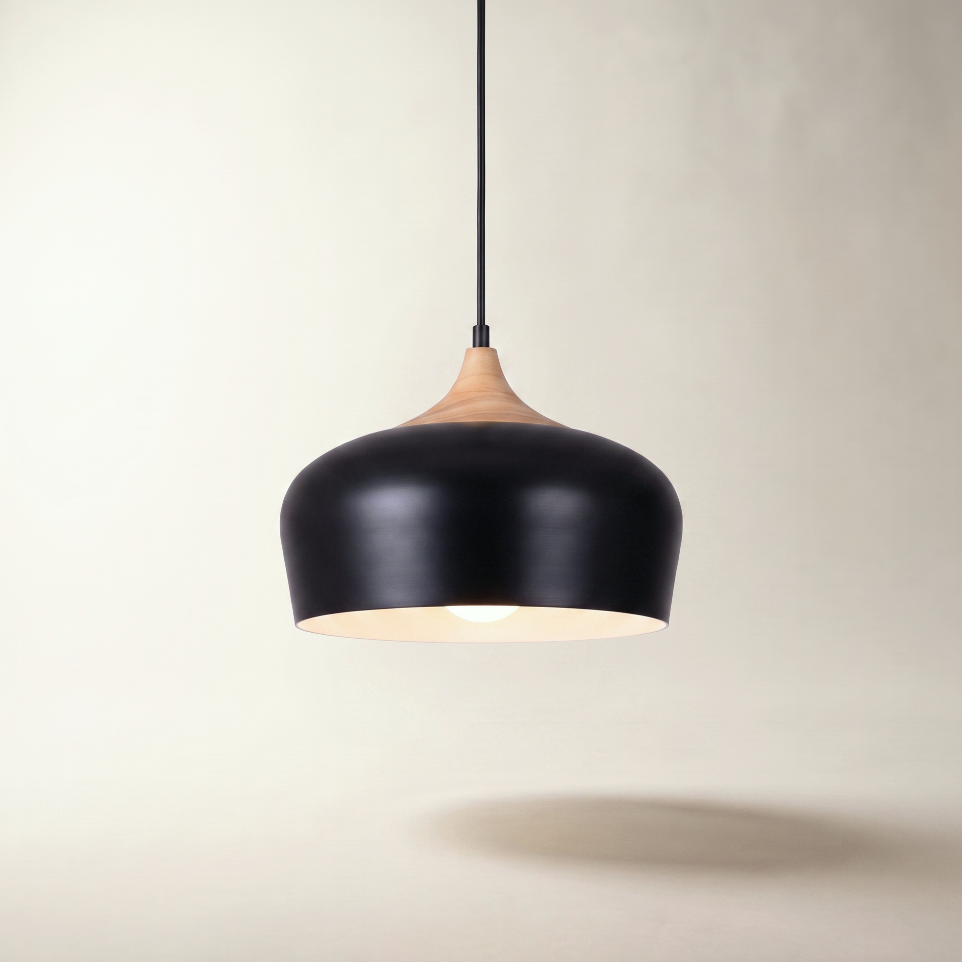 Jessar "Belmont" Pendant Light — Black & Wood