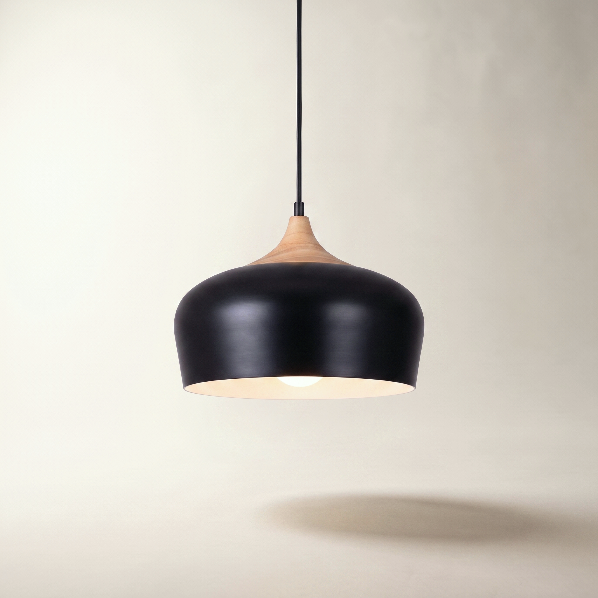Jessar "Belmont" Pendant Light — Black & Wood