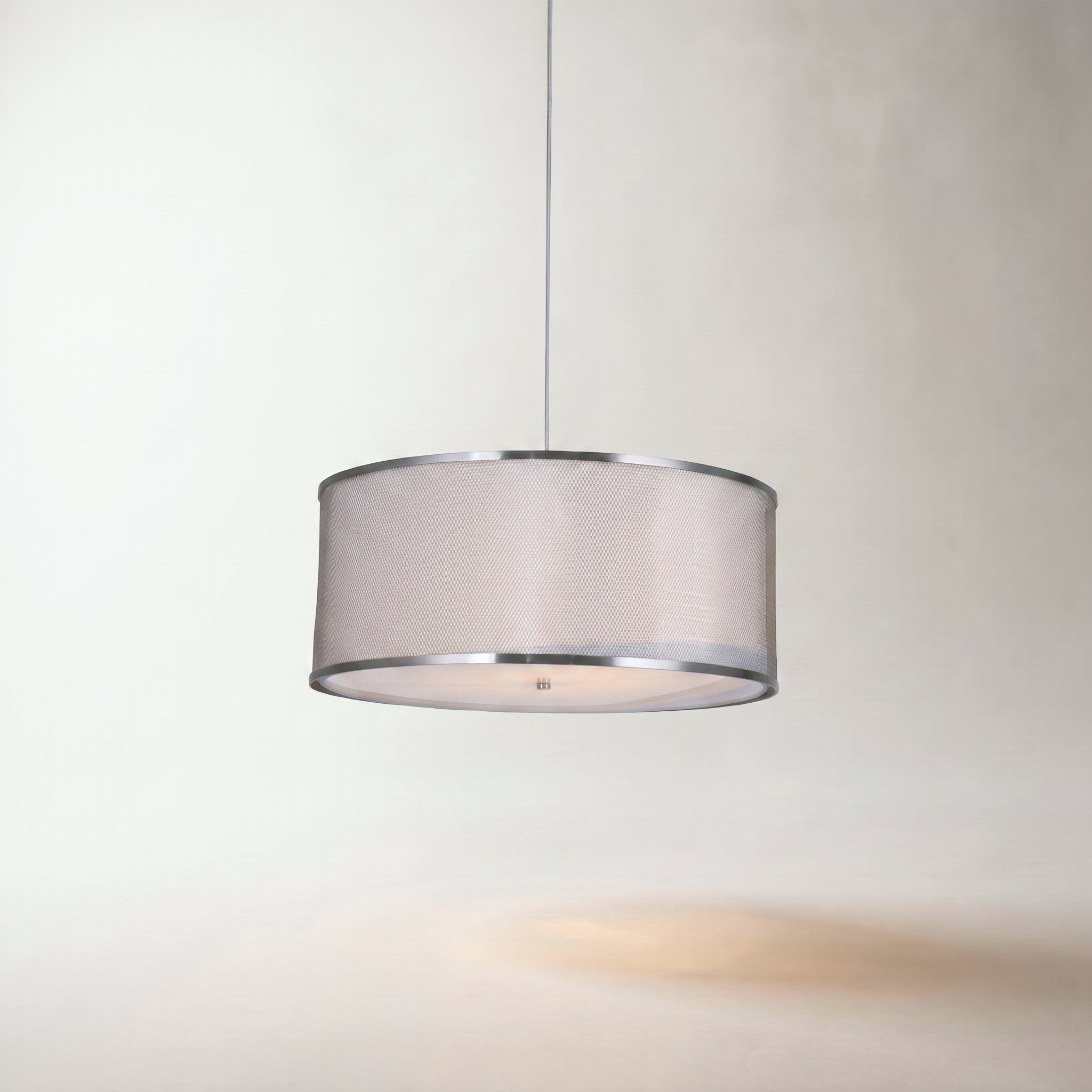 Jessar "Kokkino" Pendant Light — Grey Iron & Fabric
