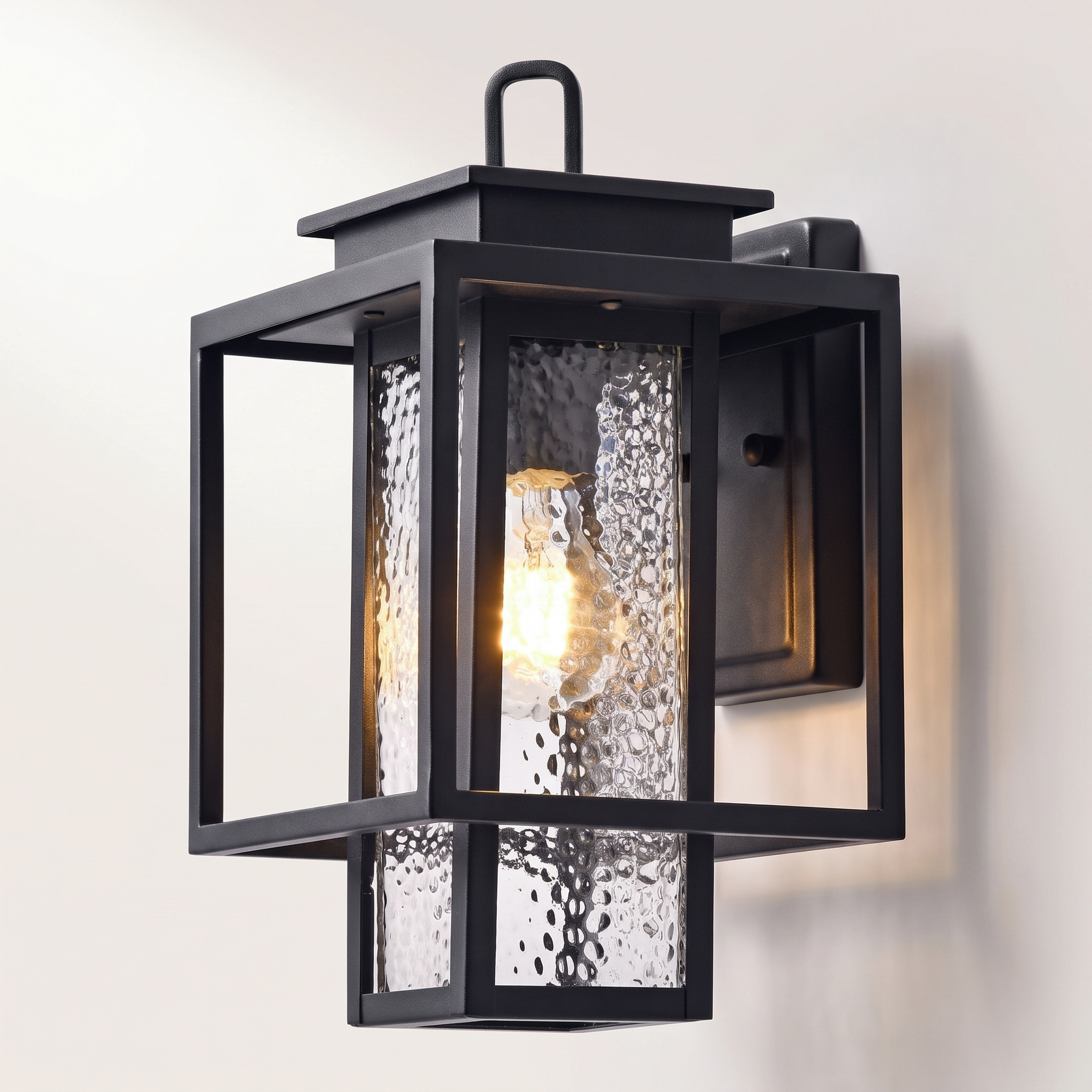 Jessar "Churchill" Outdoor Wall Light — Black Iron & Glass