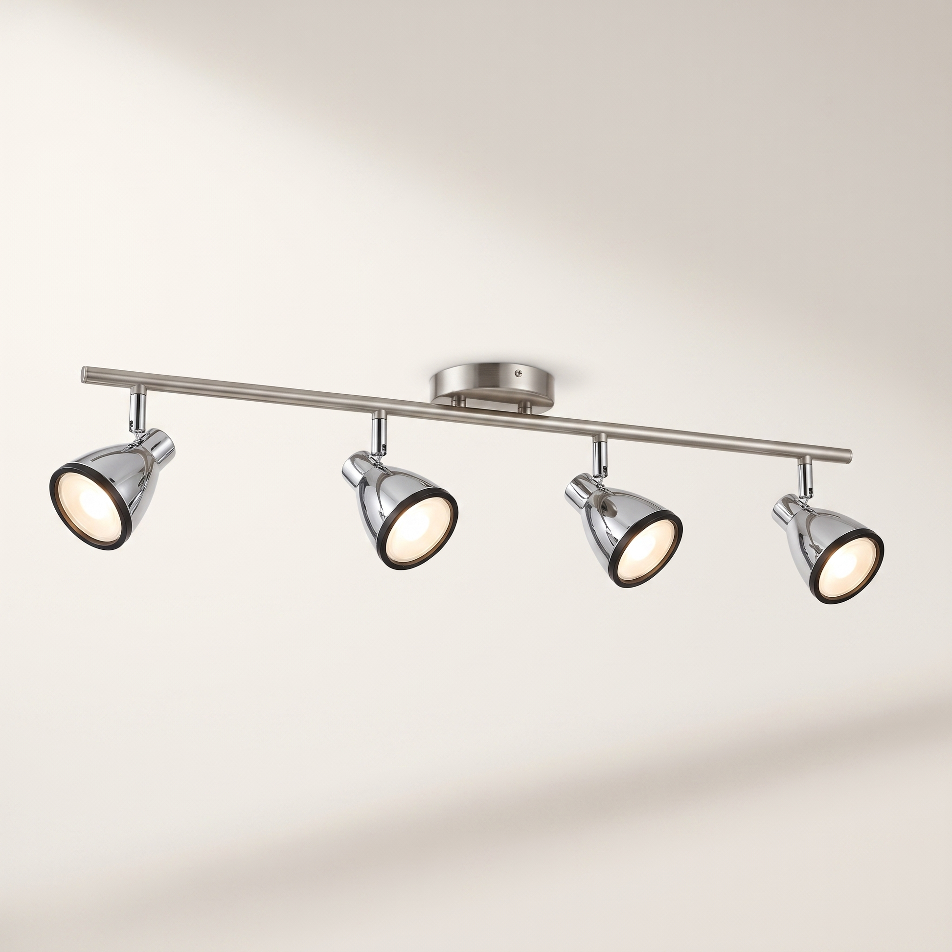 Jessar "Yorkshire" 4-Head Track Light — Nickel & Chrome