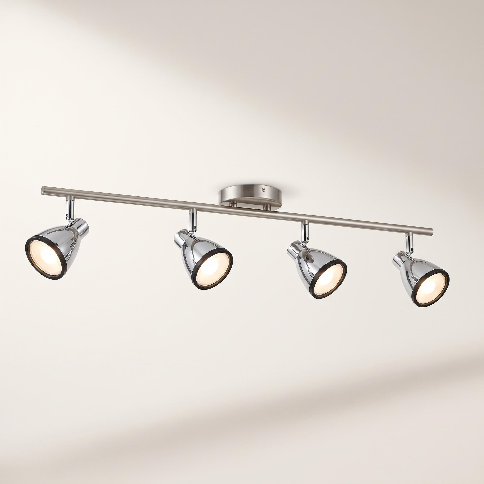Jessar "Yorkshire" 4-Head Track Light — Nickel & Chrome