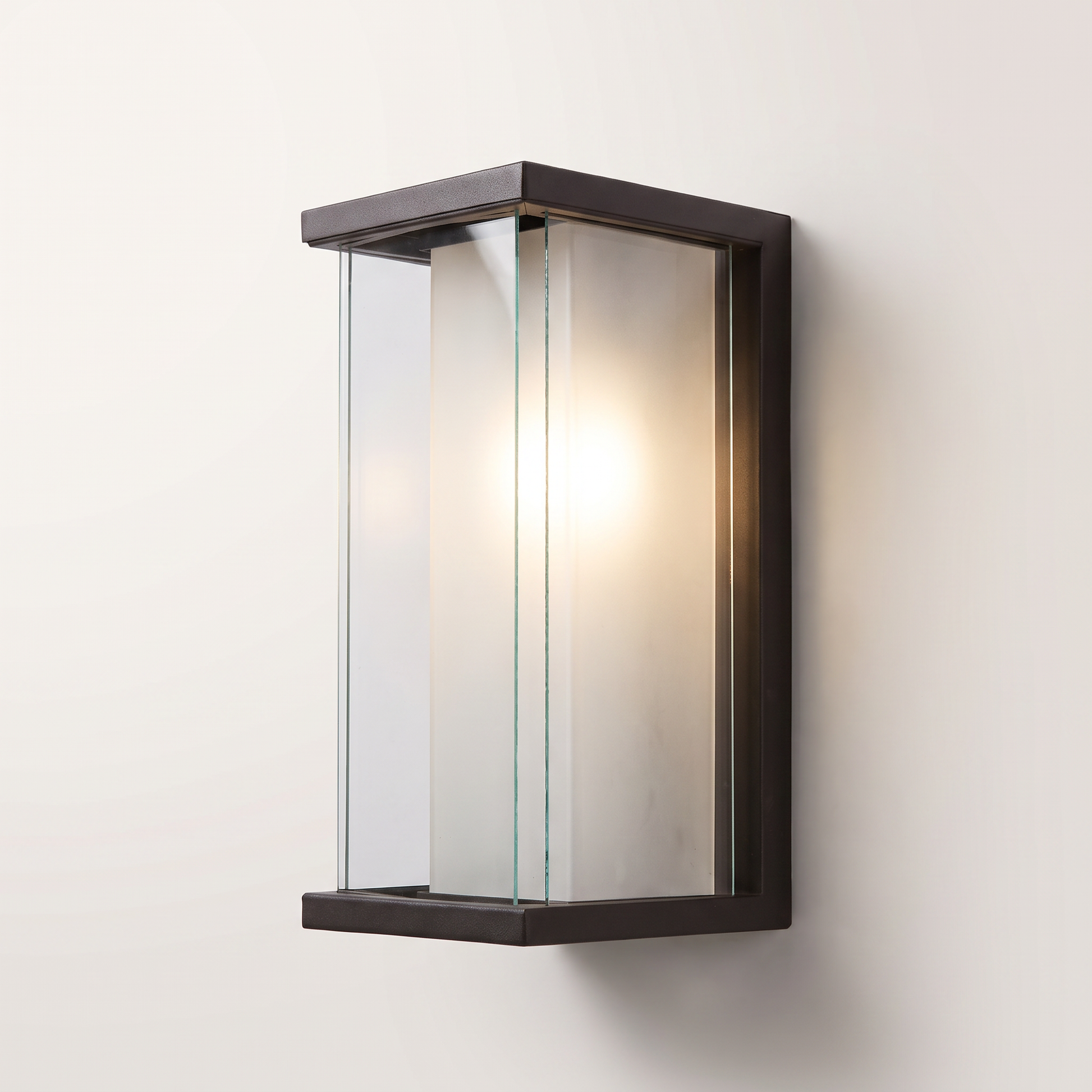 Jessar "Bailey" Outdoor Wall Light — Black Iron & Glass