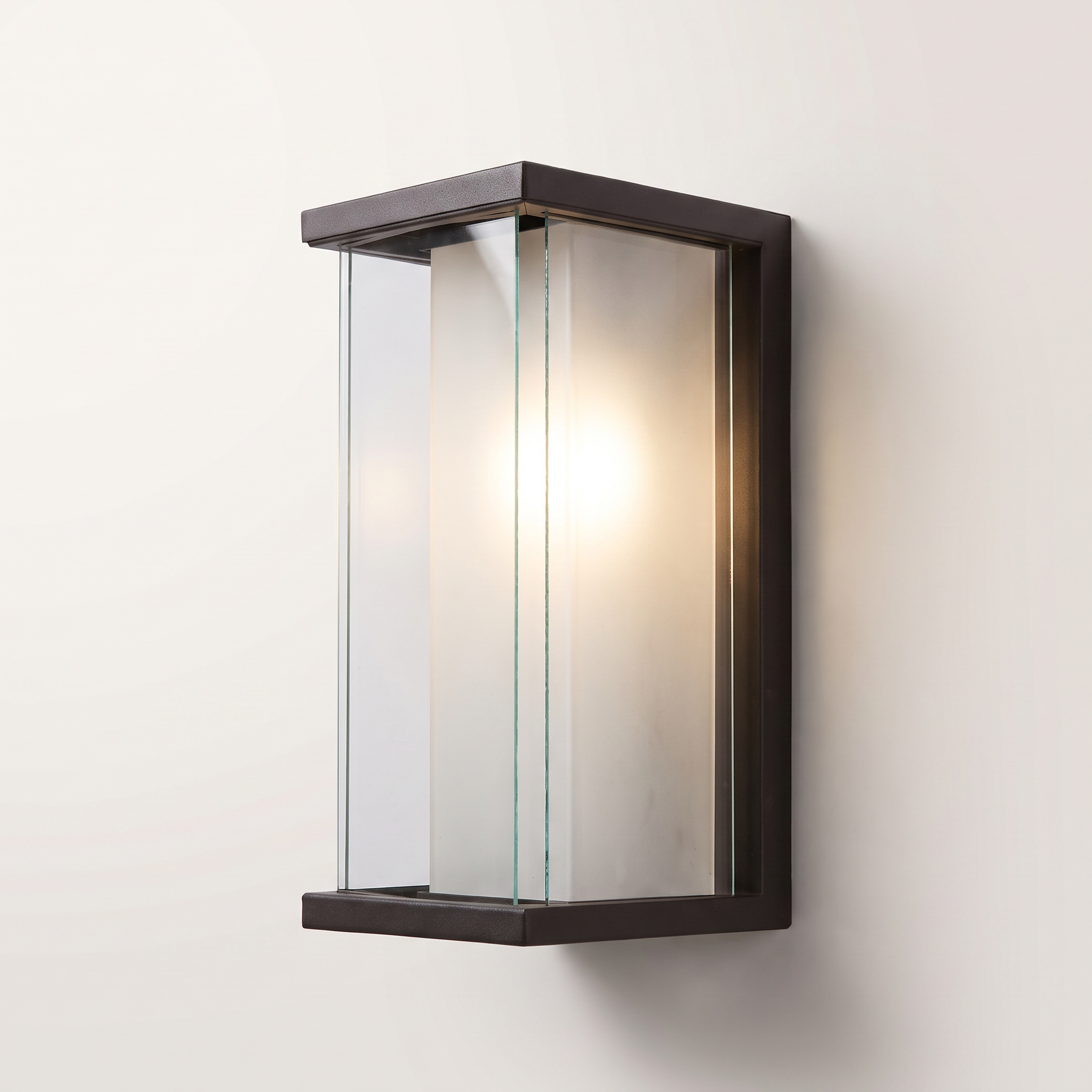 Jessar "Bailey" Outdoor Wall Light — Black Iron & Glass