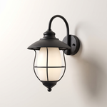 "Belz" Outdoor Wall Mount — Black Iron & Glass