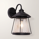 "Brooke" Outdoor Wall Mount — Black Iron & Glass