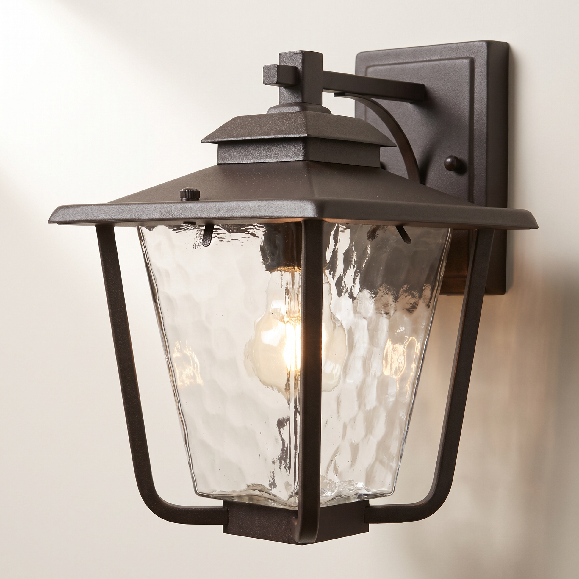"Cumbria" Outdoor Wall Mount — Brown Iron & Glass