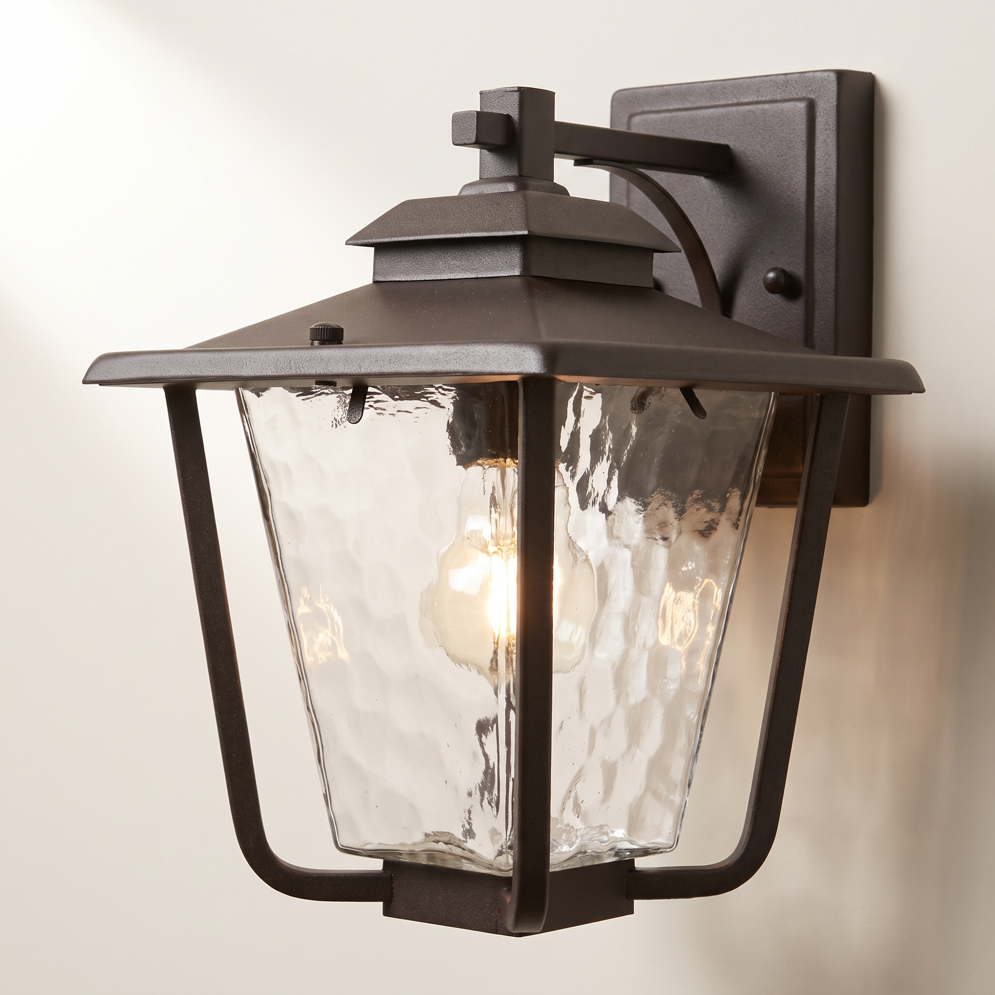 "Cumbria" Outdoor Wall Mount — Brown Iron & Glass