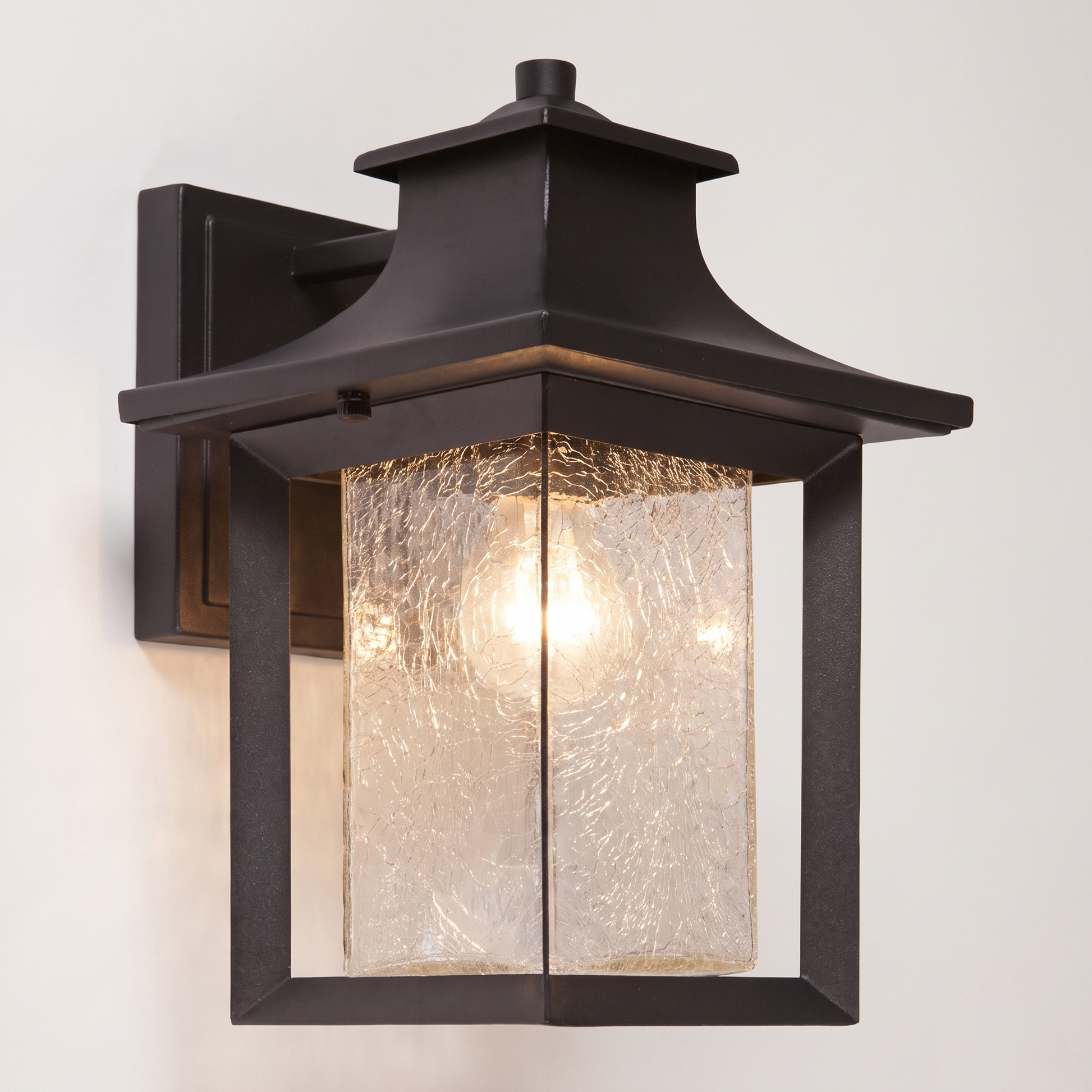 "Marvin" Outdoor Wall Mount — Black Iron & Glass