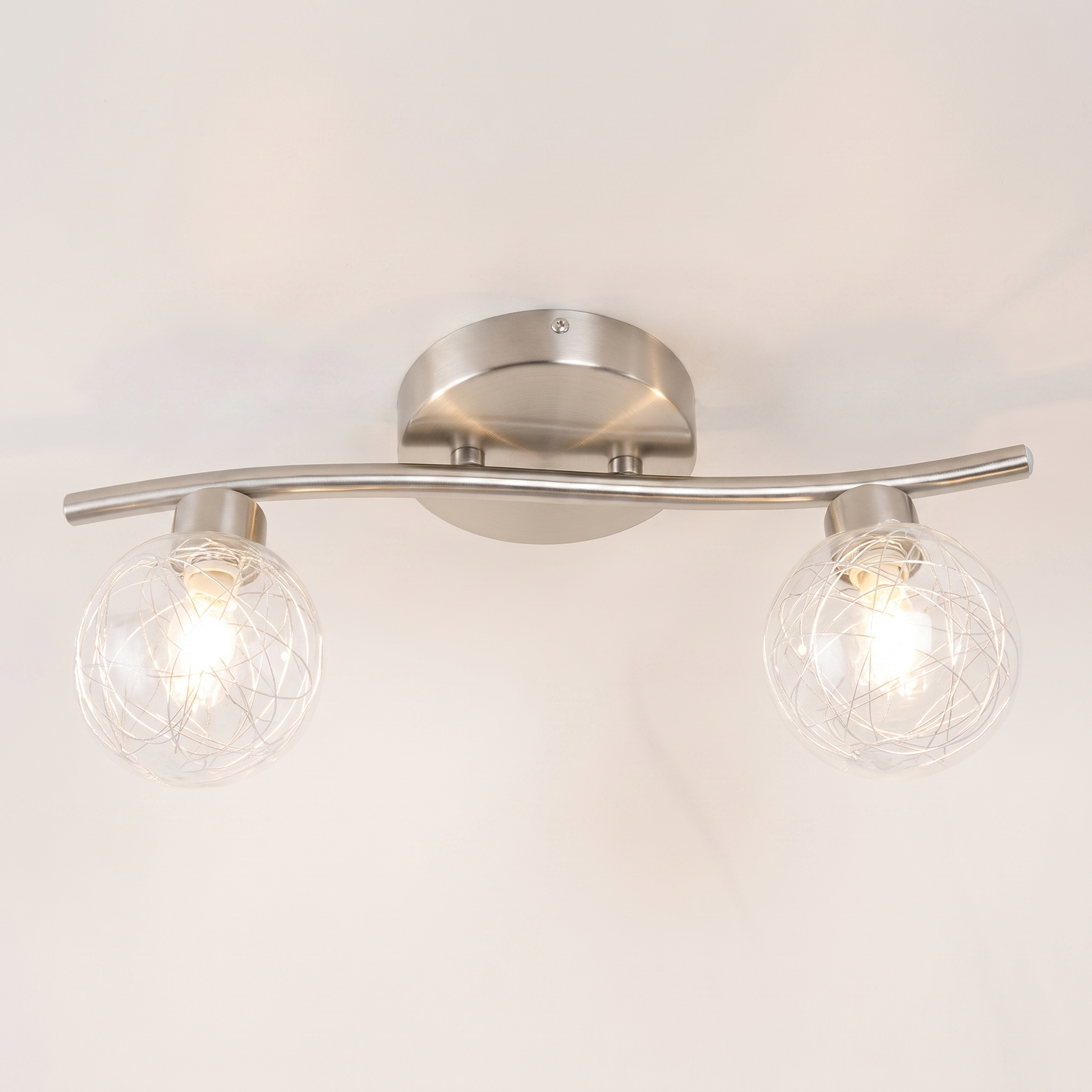 TRACK LIGHT WITH 2 HEADS - NICKEL "OSCAR"