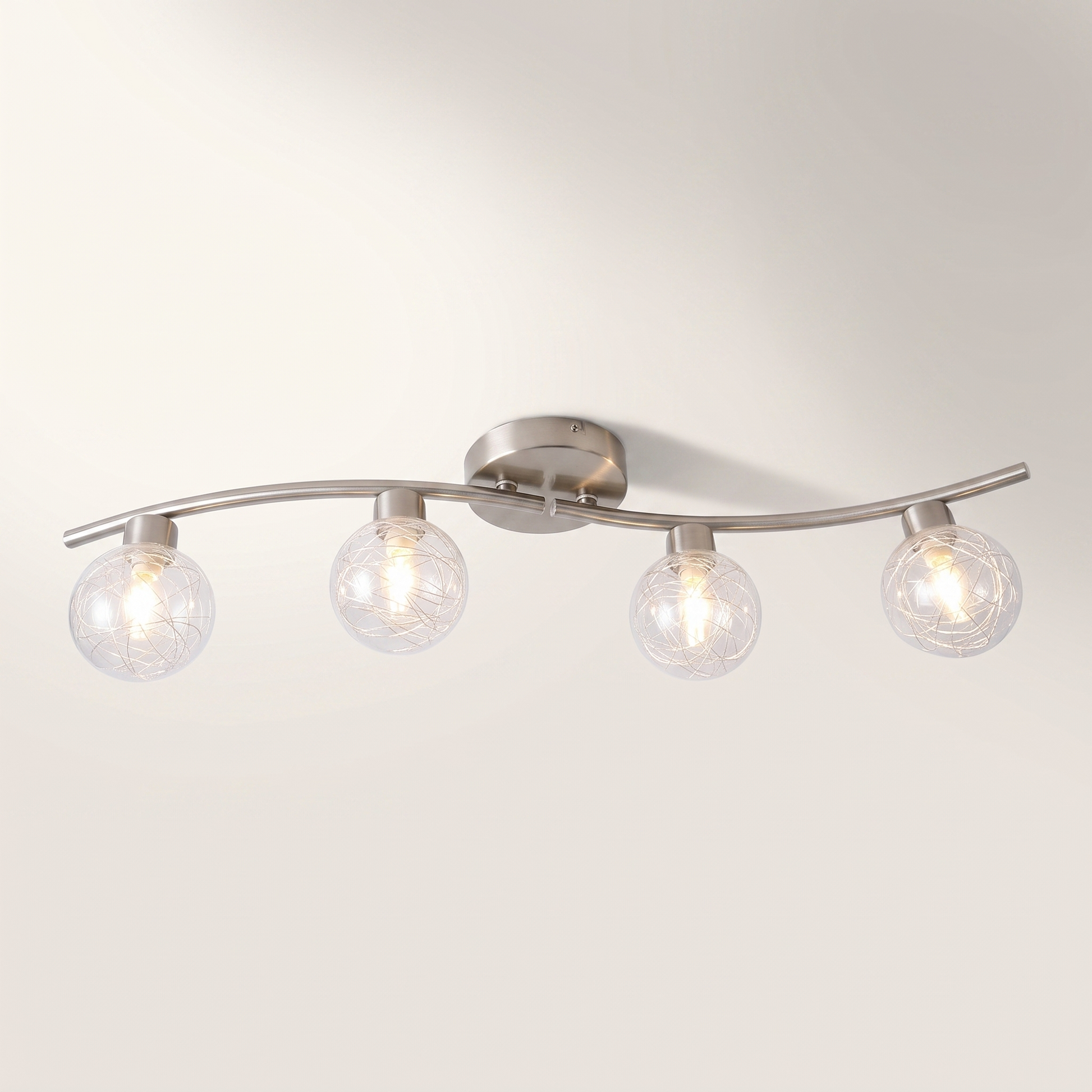 TRACK LIGHT WITH 4 HEADS - NICKEL "OSCAR"