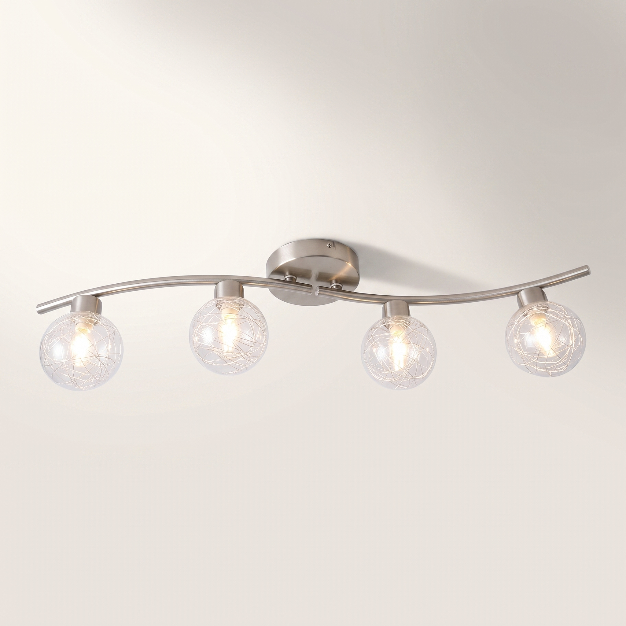 TRACK LIGHT WITH 4 HEADS - NICKEL "OSCAR"
