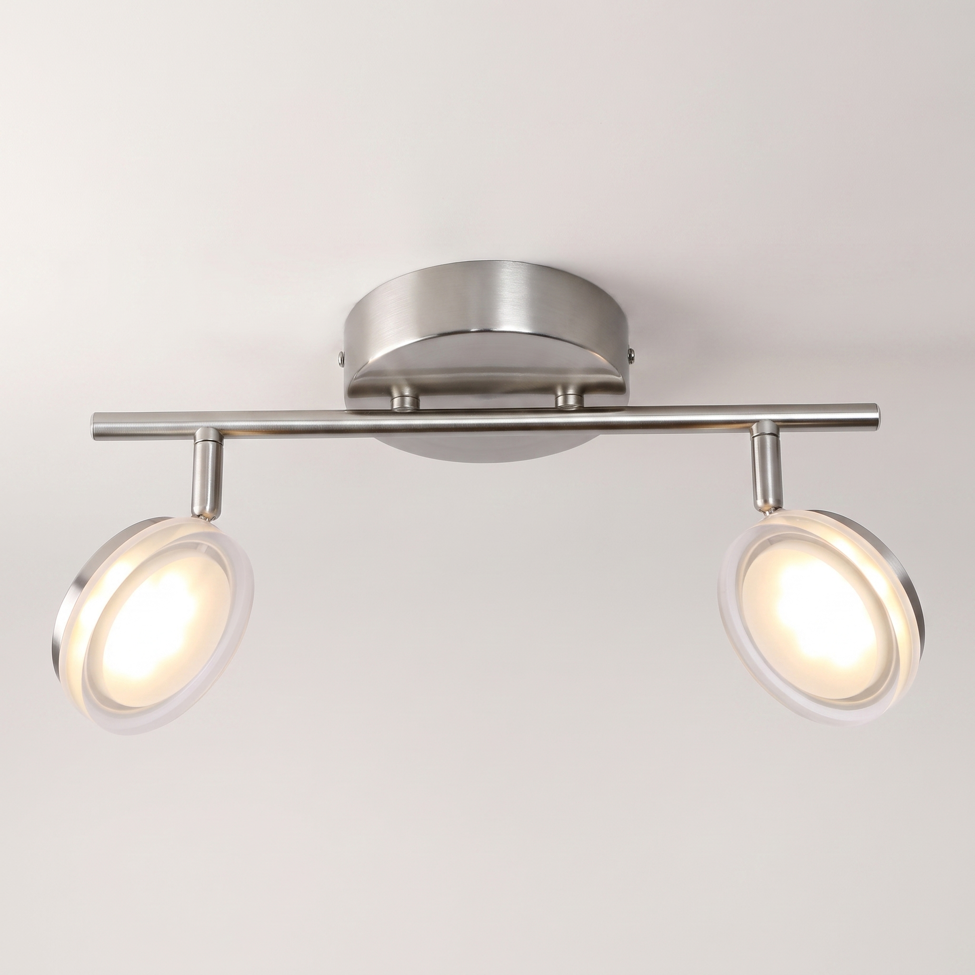 TRACK LIGHT 2 HEADS LED INTEGRATED NICKEL "ANITA"