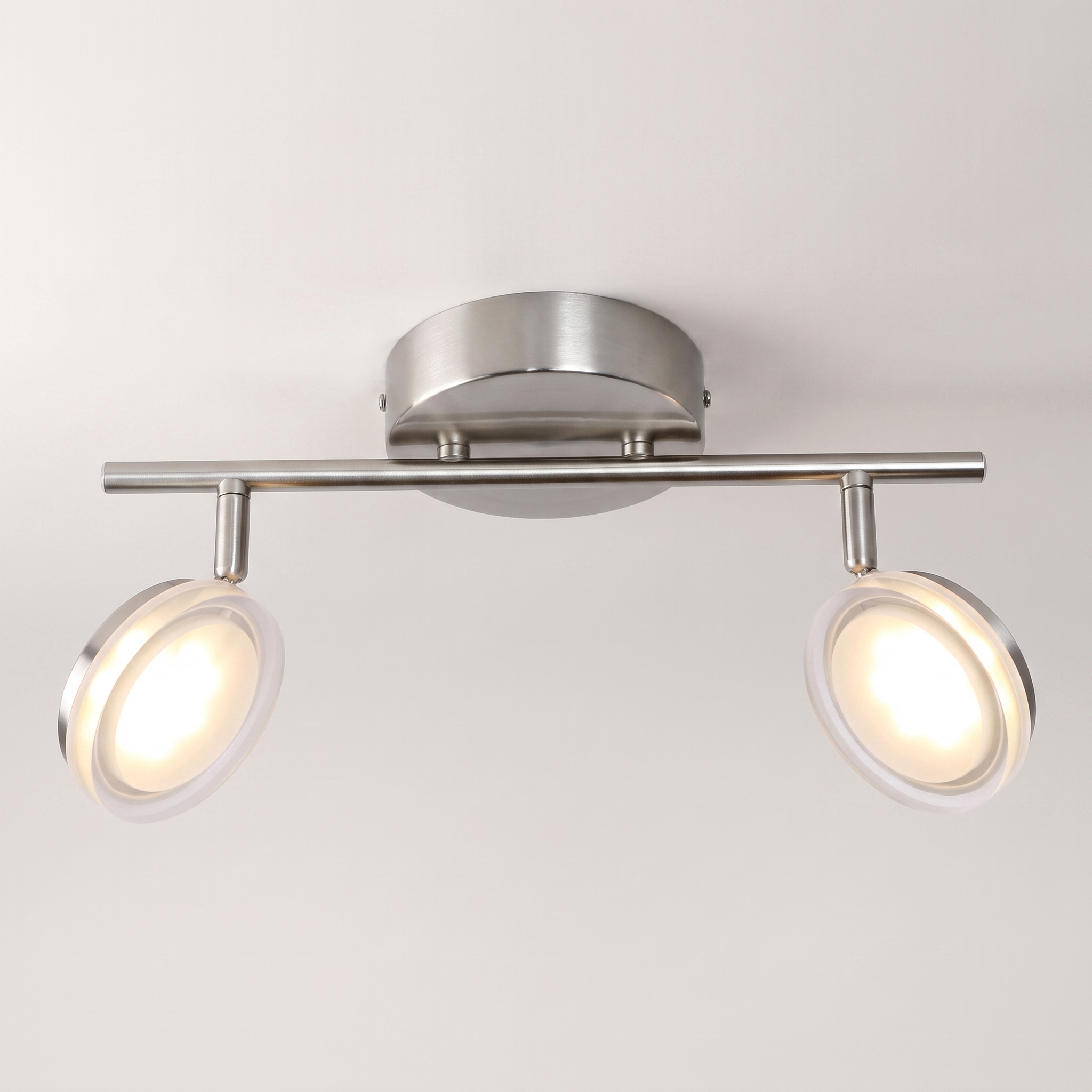 TRACK LIGHT 2 HEADS LED INTEGRATED NICKEL "ANITA"