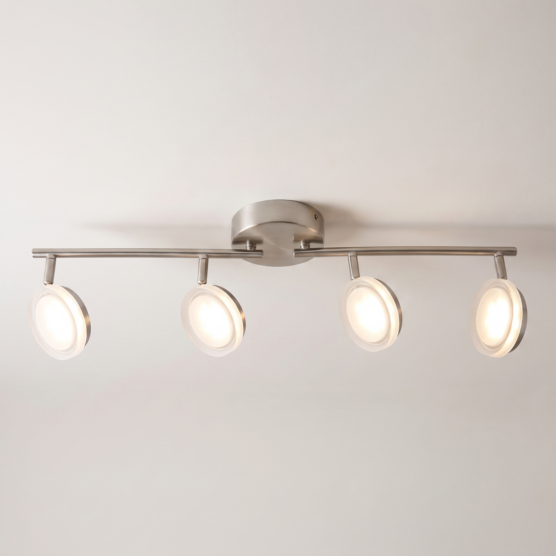 TRACK LIGHT 4 HEADS LED INTEGRATED NICKEL "ANITA"