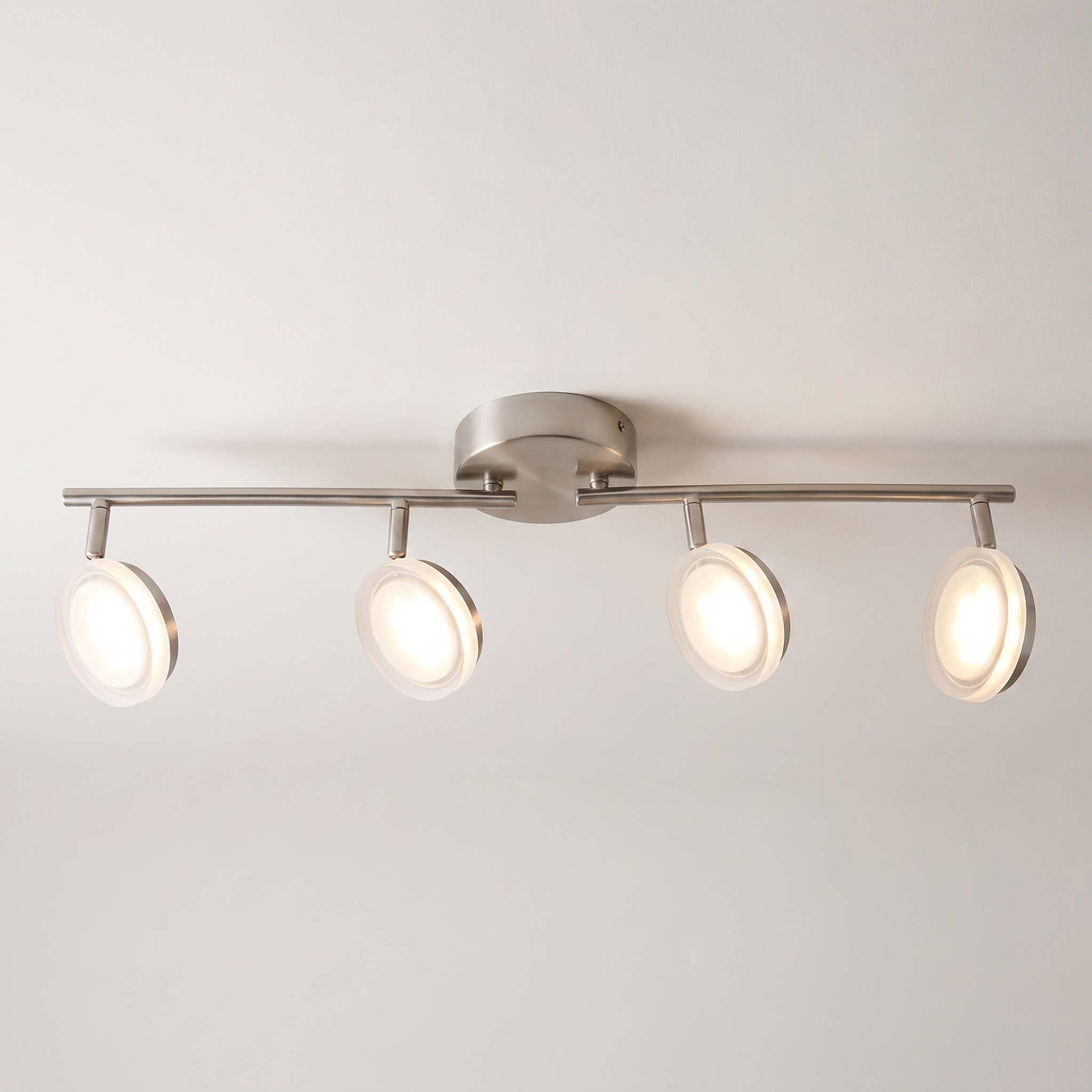 TRACK LIGHT 4 HEADS LED INTEGRATED NICKEL "ANITA"