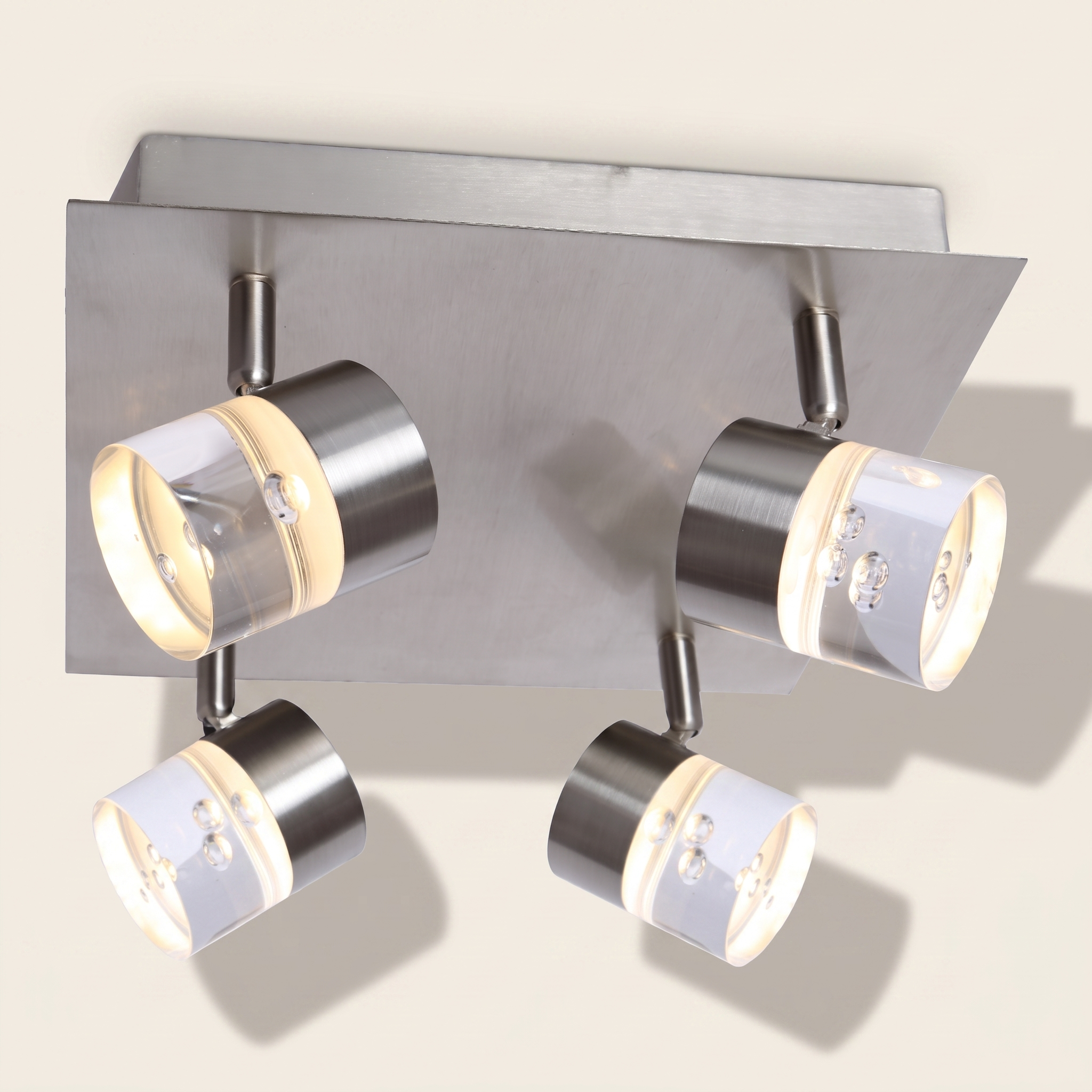 Hope 4-Head Integrated LED Ceiling Swivel Light - Nickel