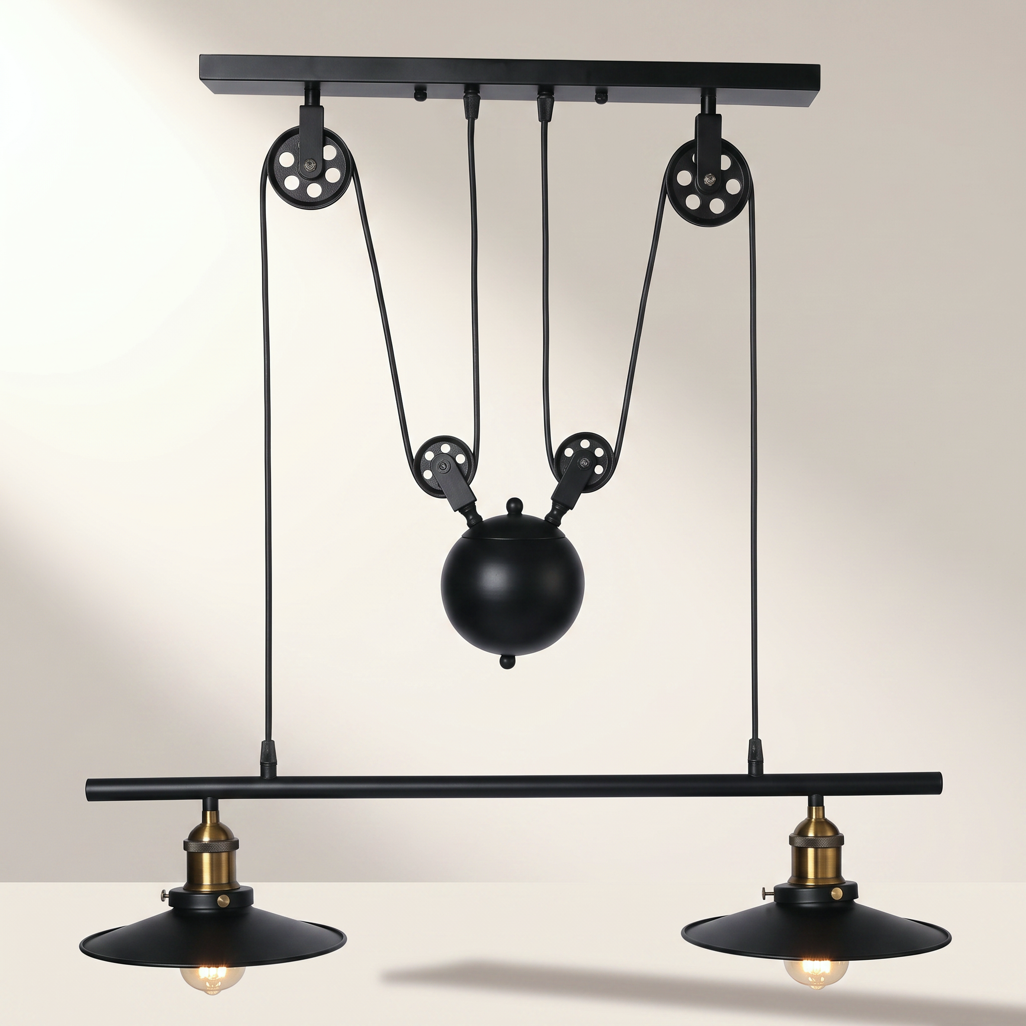 PENDANT FIXTURE WITH 2 LIGHTS BLACK "WEBBER"