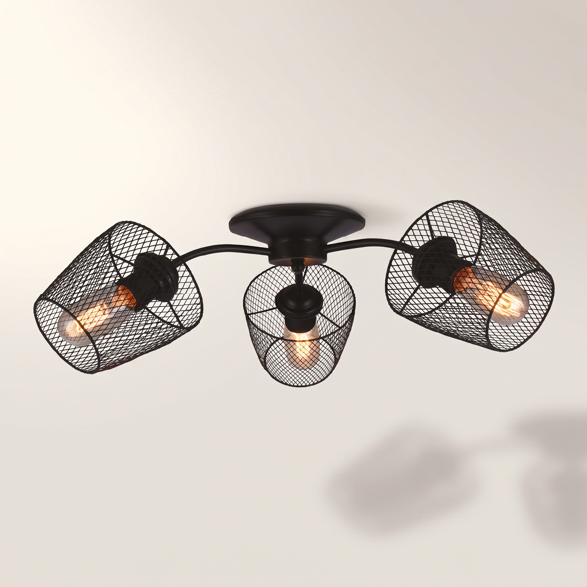 CHARLES 3-Light Ceiling Fixture — Black