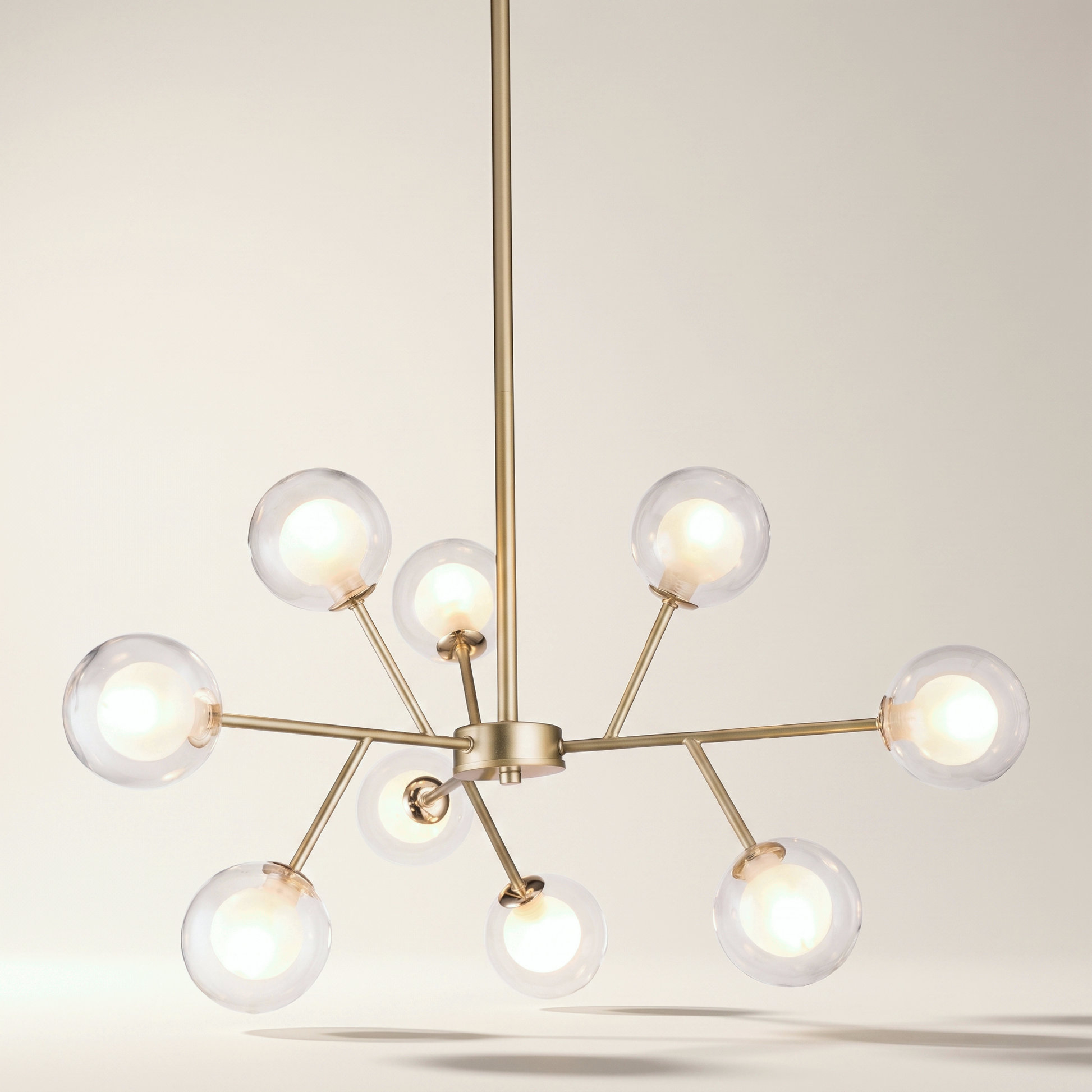 Jessar "Goldwin" 9-Light Sputnik Pendant — Gold Steel & Glass