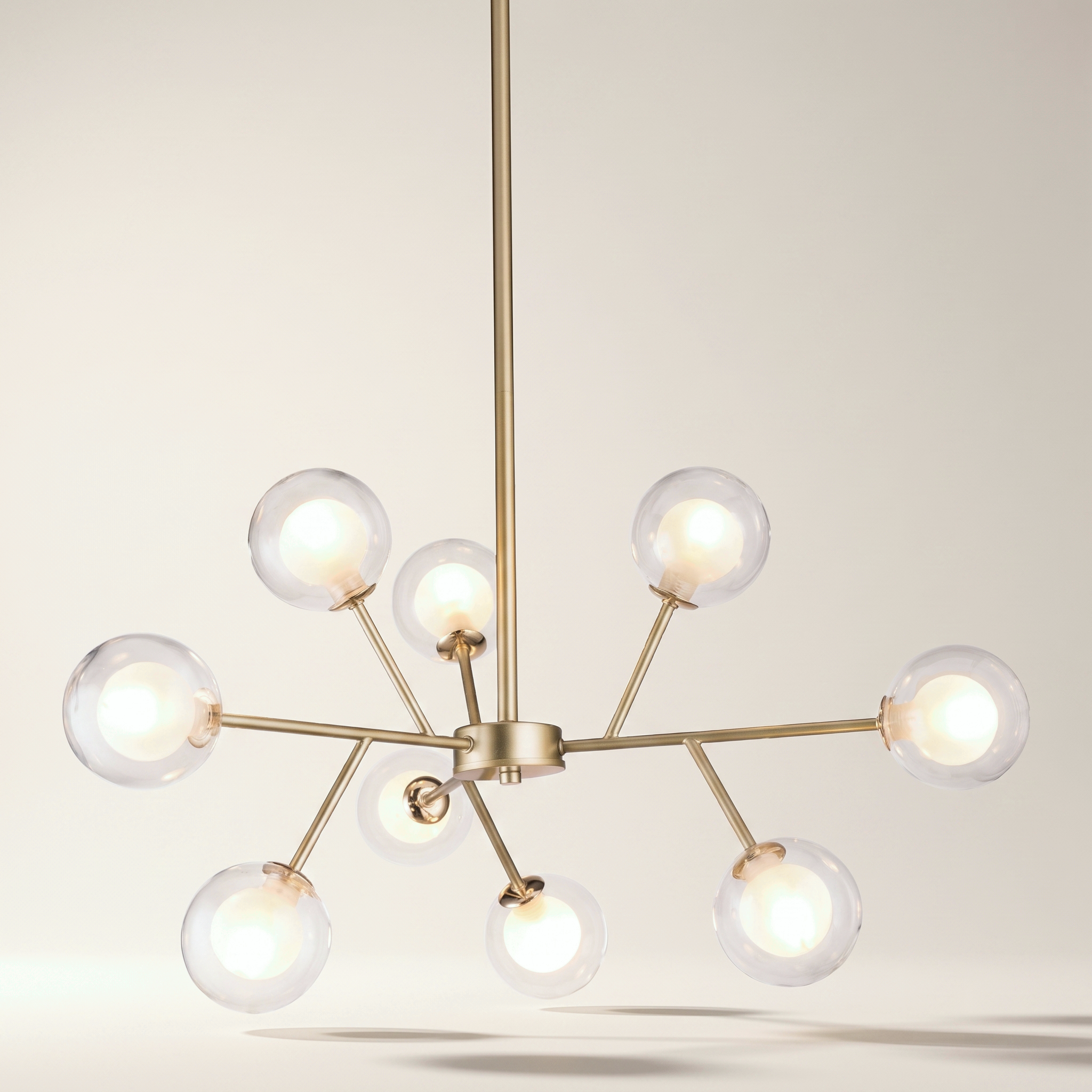Jessar "Goldwin" 9-Light Sputnik Pendant — Gold Steel & Glass