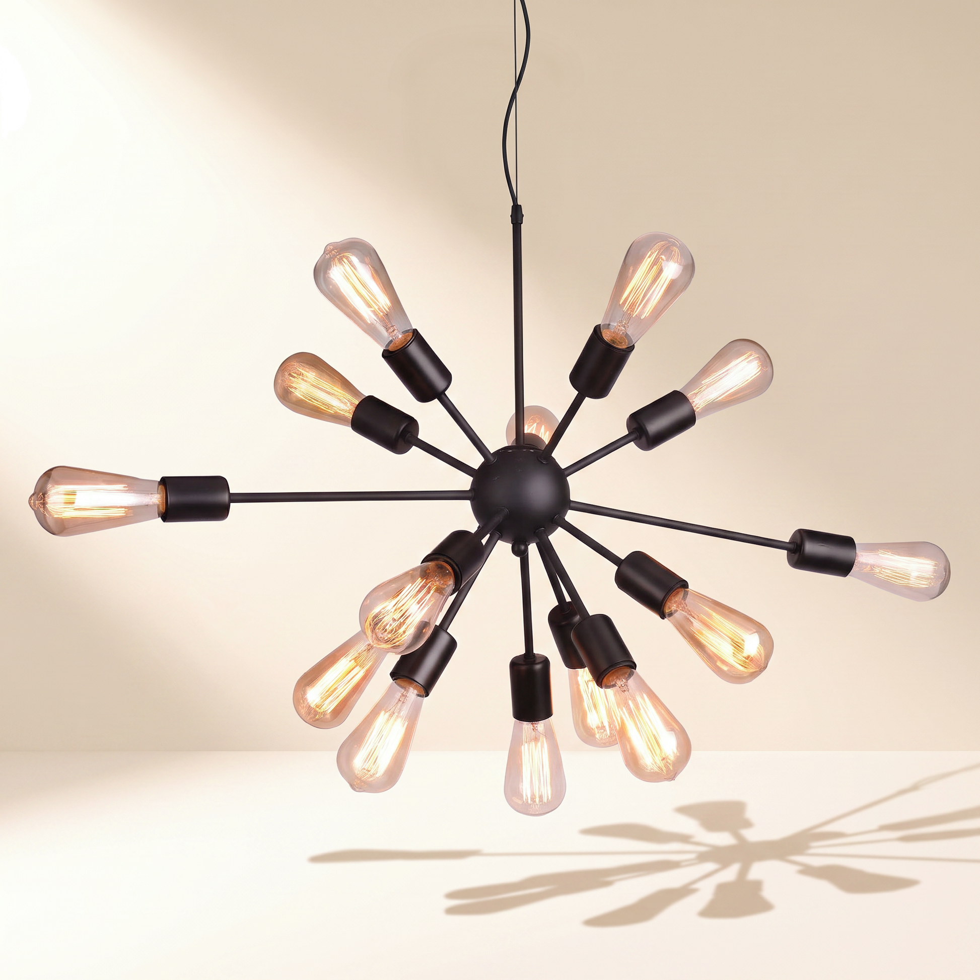 Jessar "Jensen" 14-Light Pendant — Black Steel