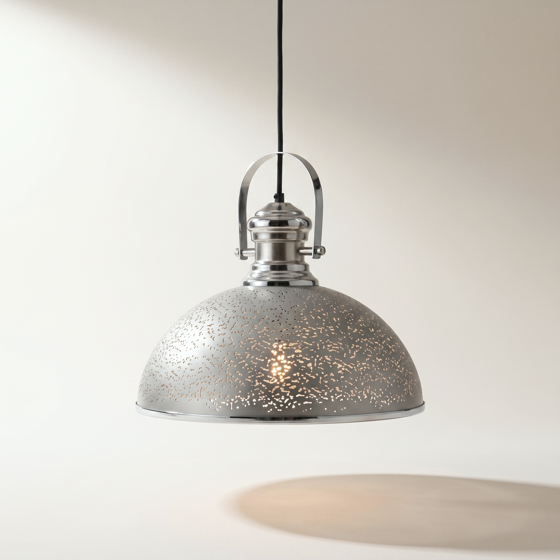 Jessar "Brooklyn" Pendant Light — Chrome & Grey Steel
