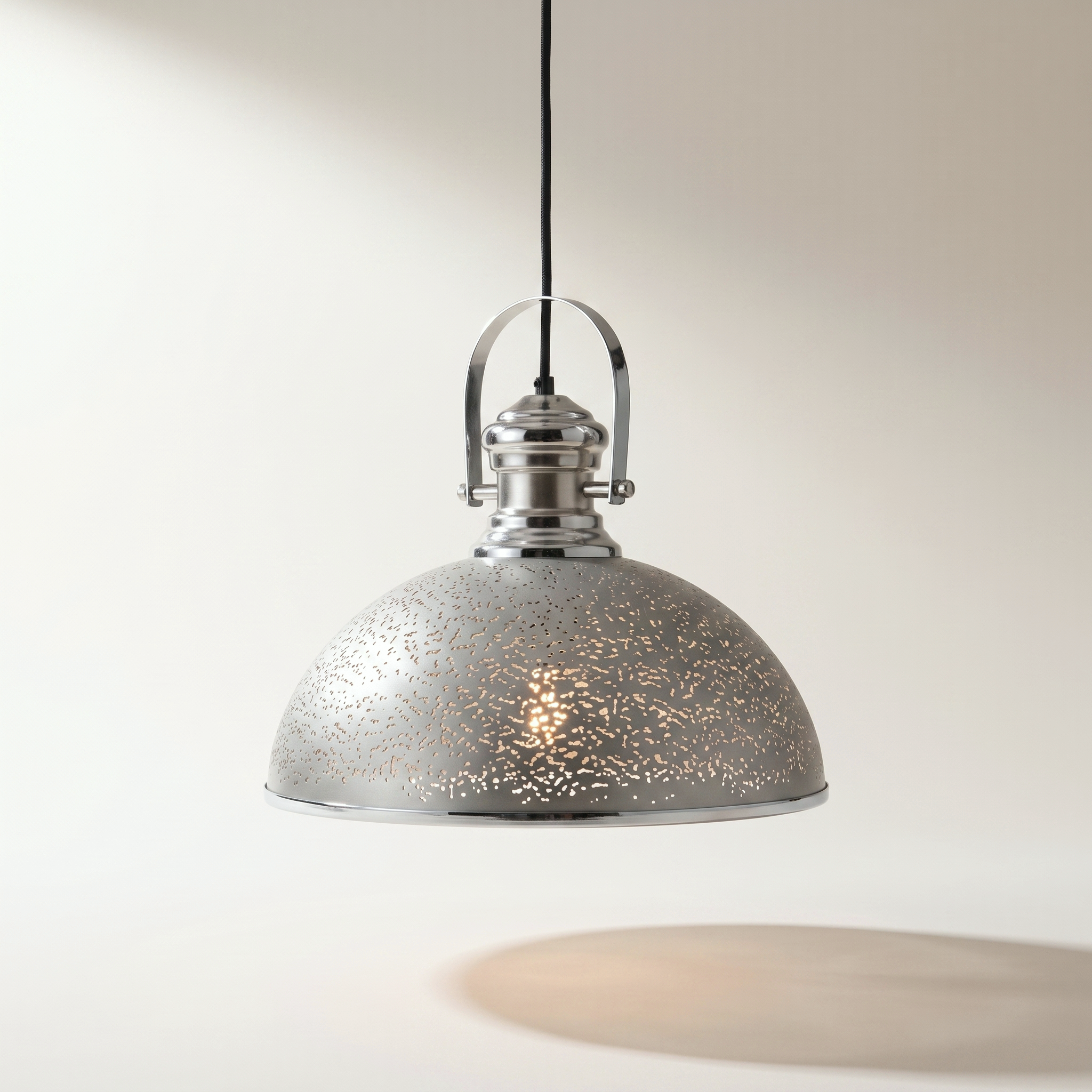 Jessar "Brooklyn" Pendant Light — Chrome & Grey Steel