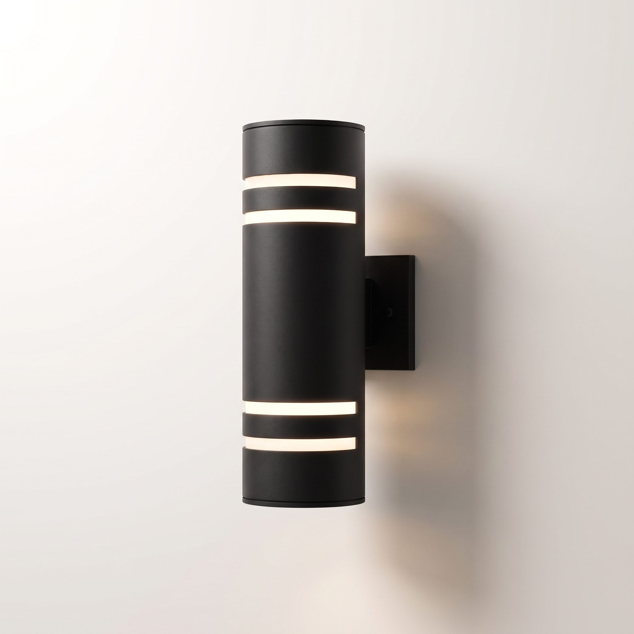 Central Park 2-Light Outdoor Wall Mount (Round, Black)