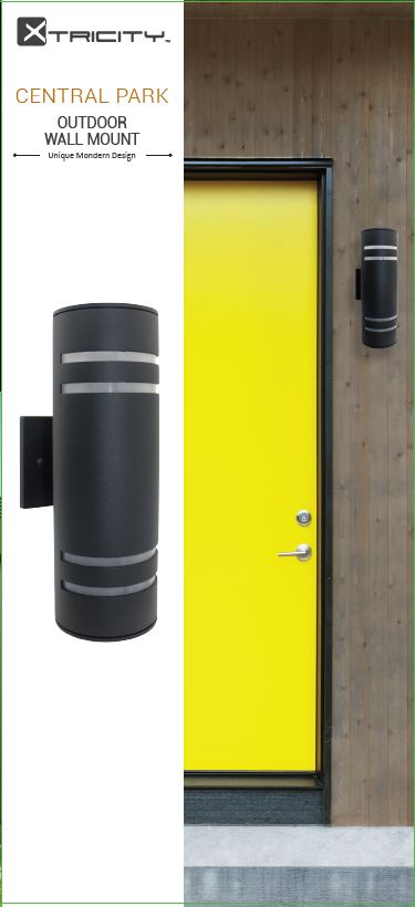 Outdoor wall mount 2x60w round black "Central Park"