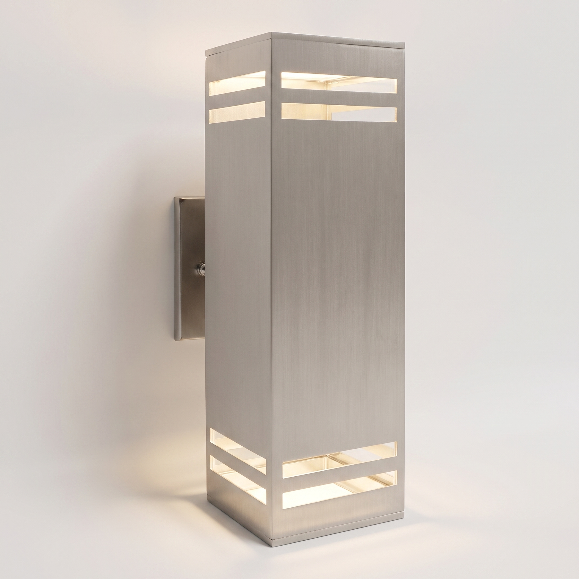 Bridge 2-Light Outdoor Wall Mount (Square, Nickel)