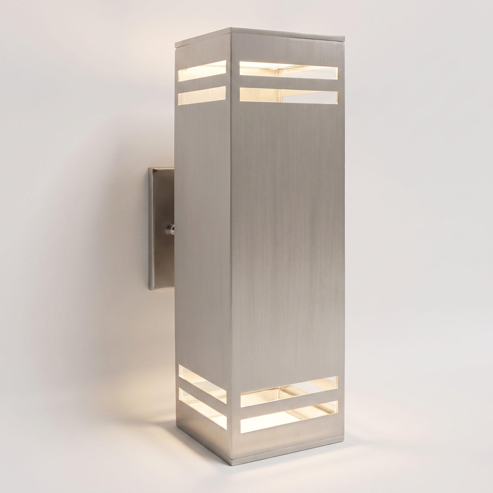 Bridge 2-Light Outdoor Wall Mount (Square, Nickel)
