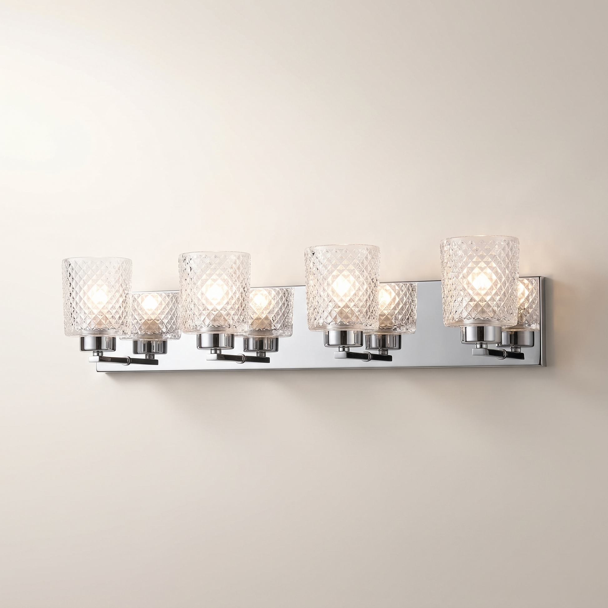 Fairview 4-Light Vanity Light — Chrome & Glass, Bulbs Included