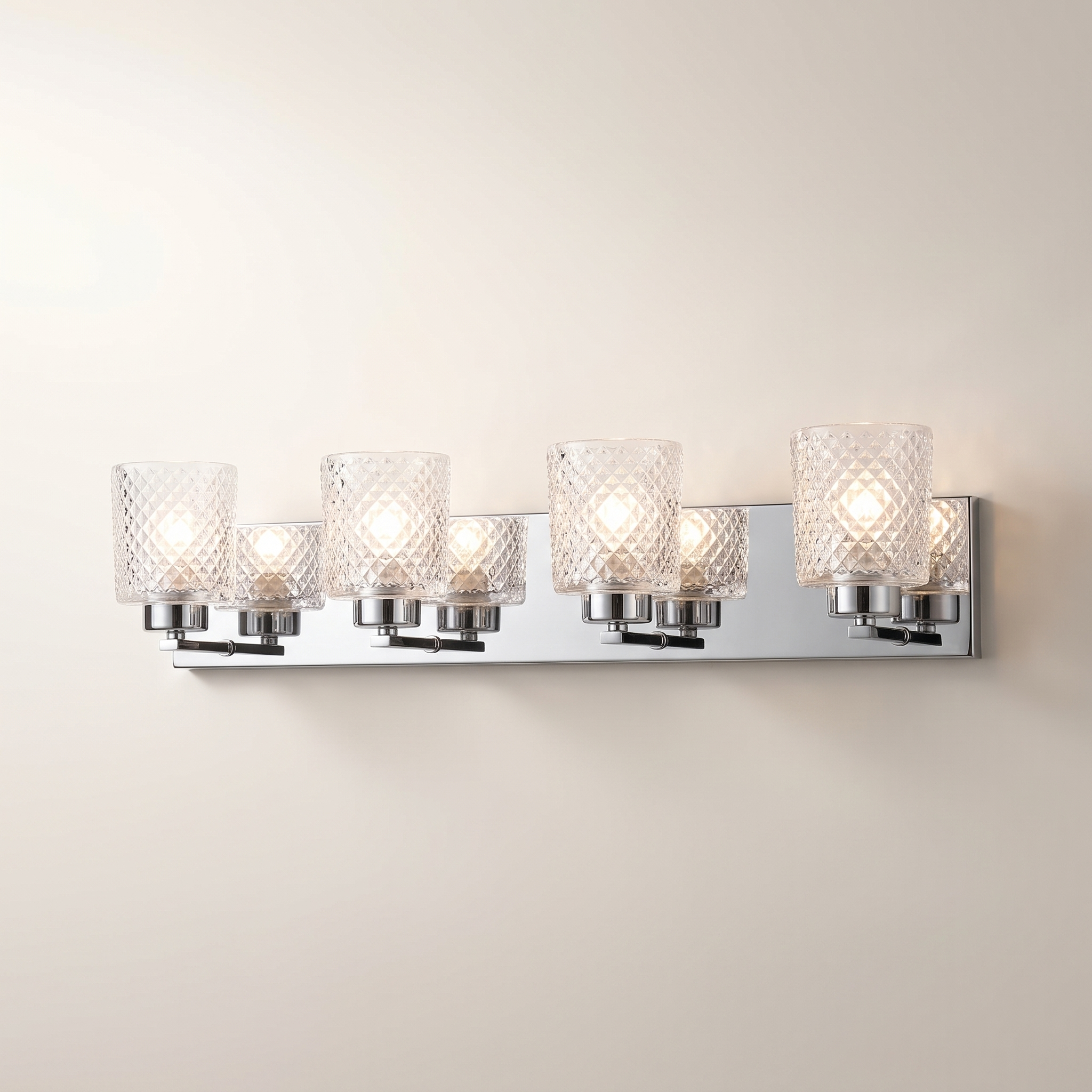 Fairview 4-Light Vanity Light — Chrome & Glass, Bulbs Included