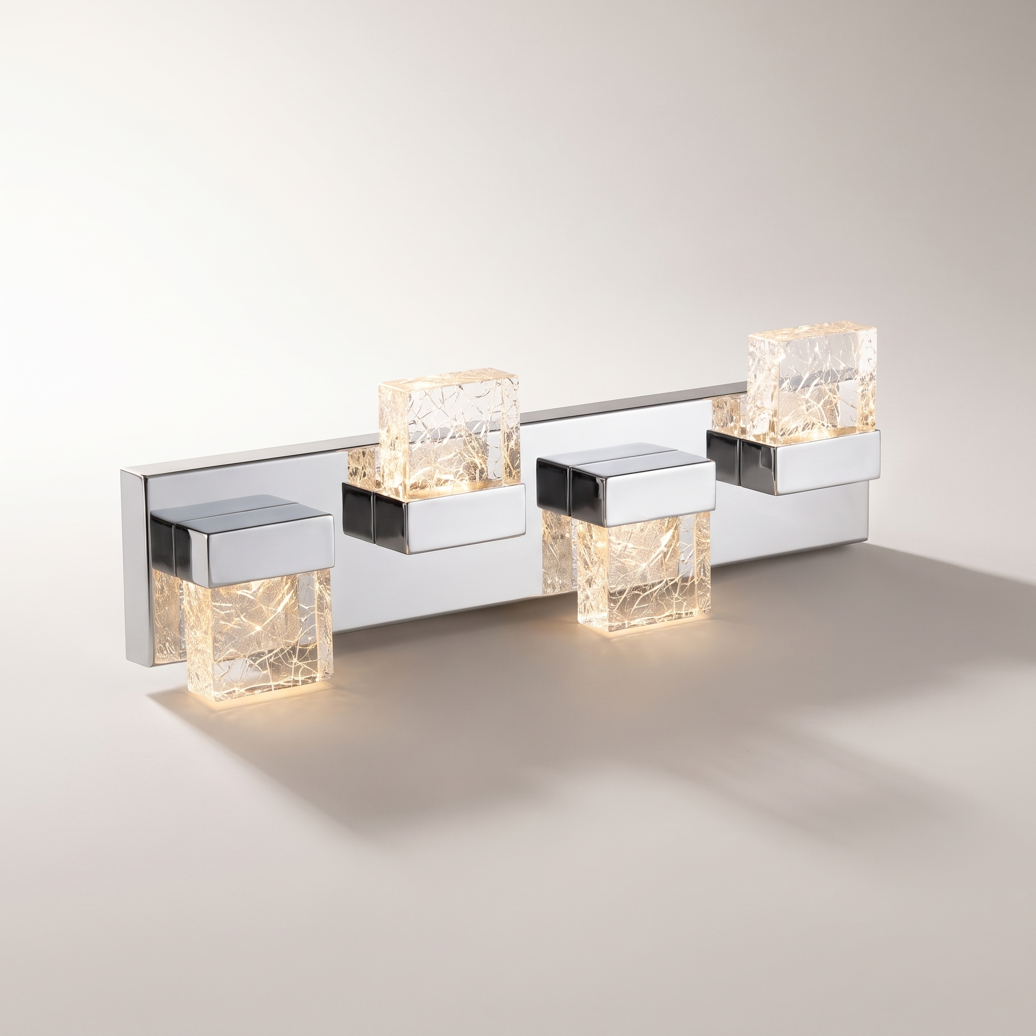 Christalina 4-Light LED Vanity Light — Chrome, Dimmable