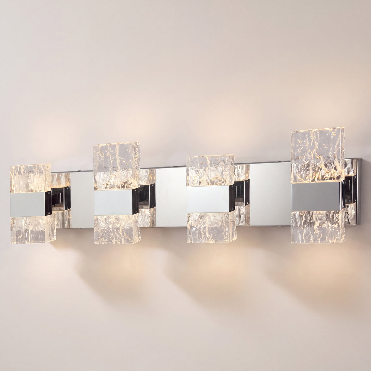 Christalina 4-Light LED Vanity Light — Chrome, Dimmable