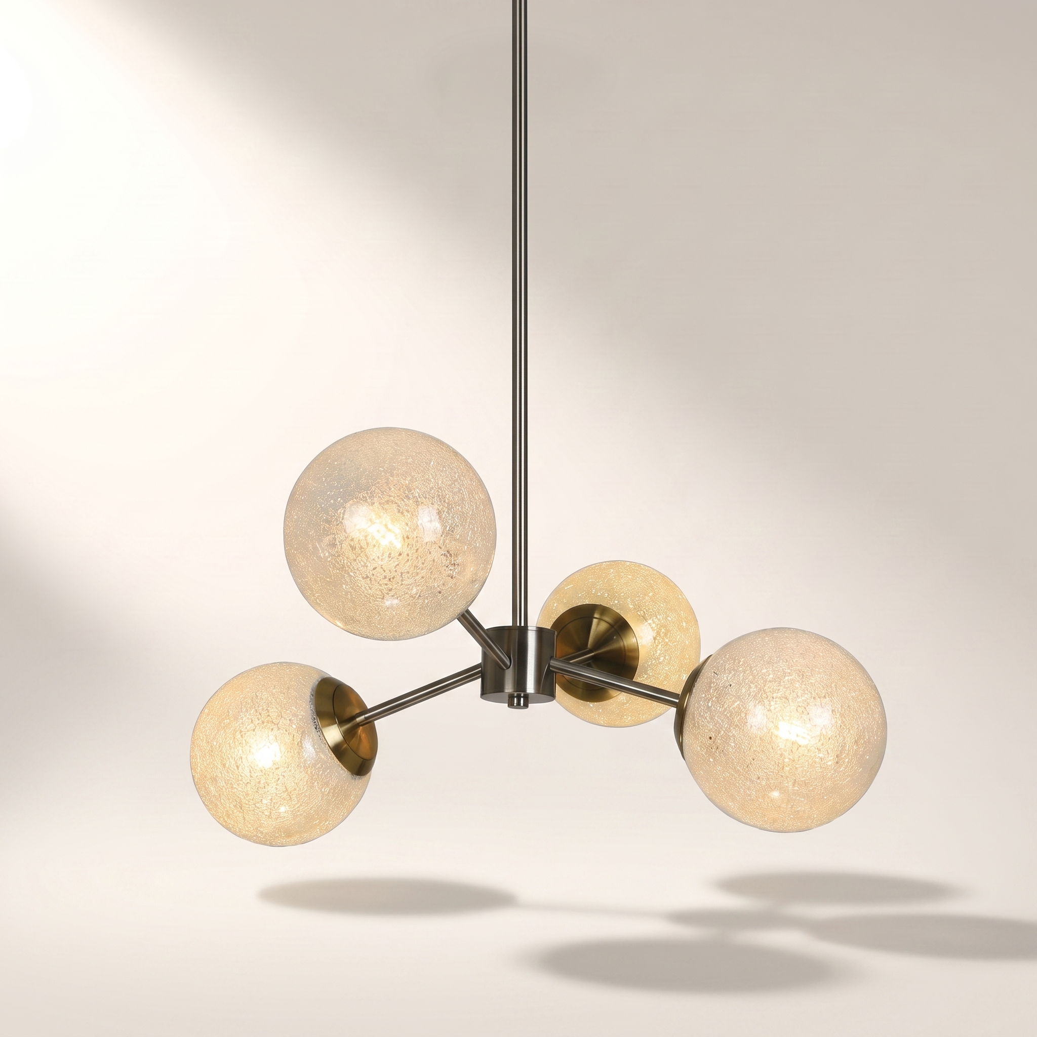 Bohannon 4-Light Pendant — Nickel & Antique Brass, Adjustable Height