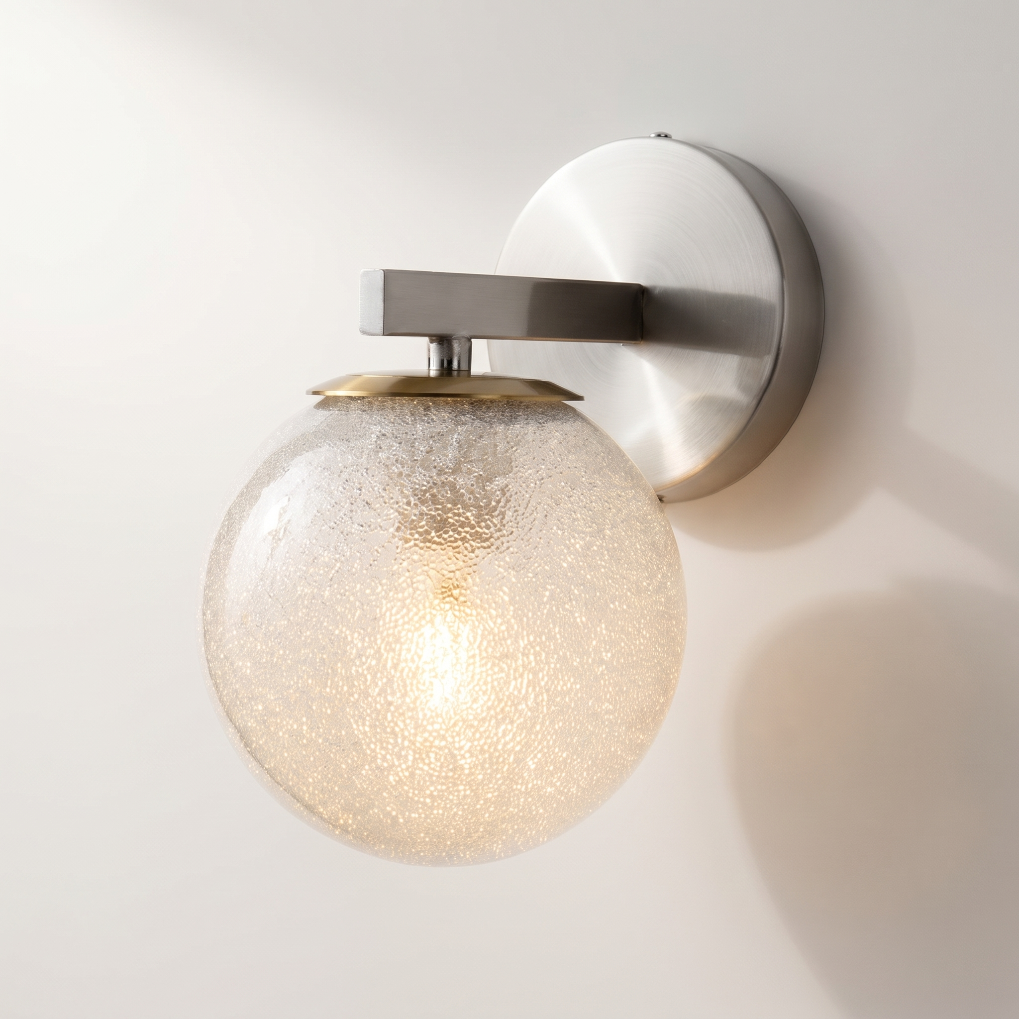 Bohannon 1-Light Indoor Wall Sconce — Nickel & Antique Brass