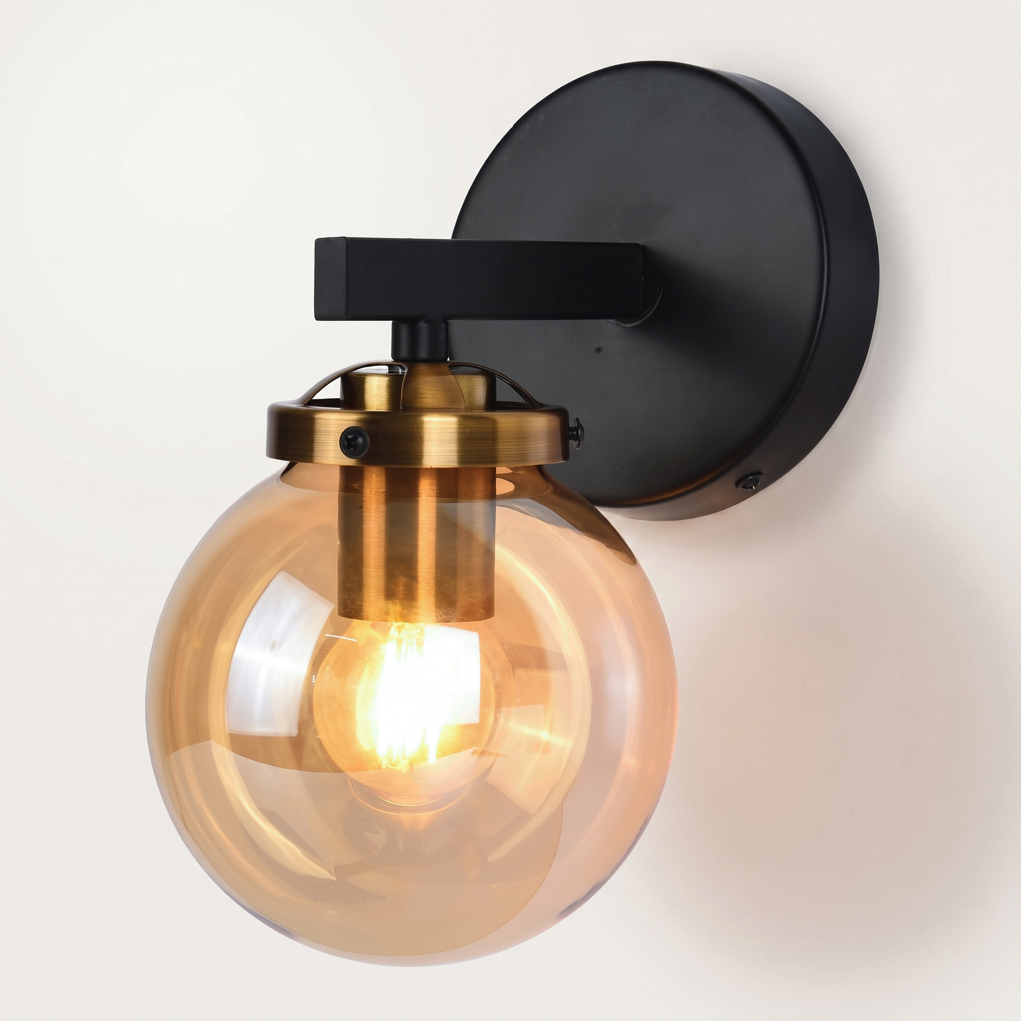 Wall Mount — Black, gold & amber finish