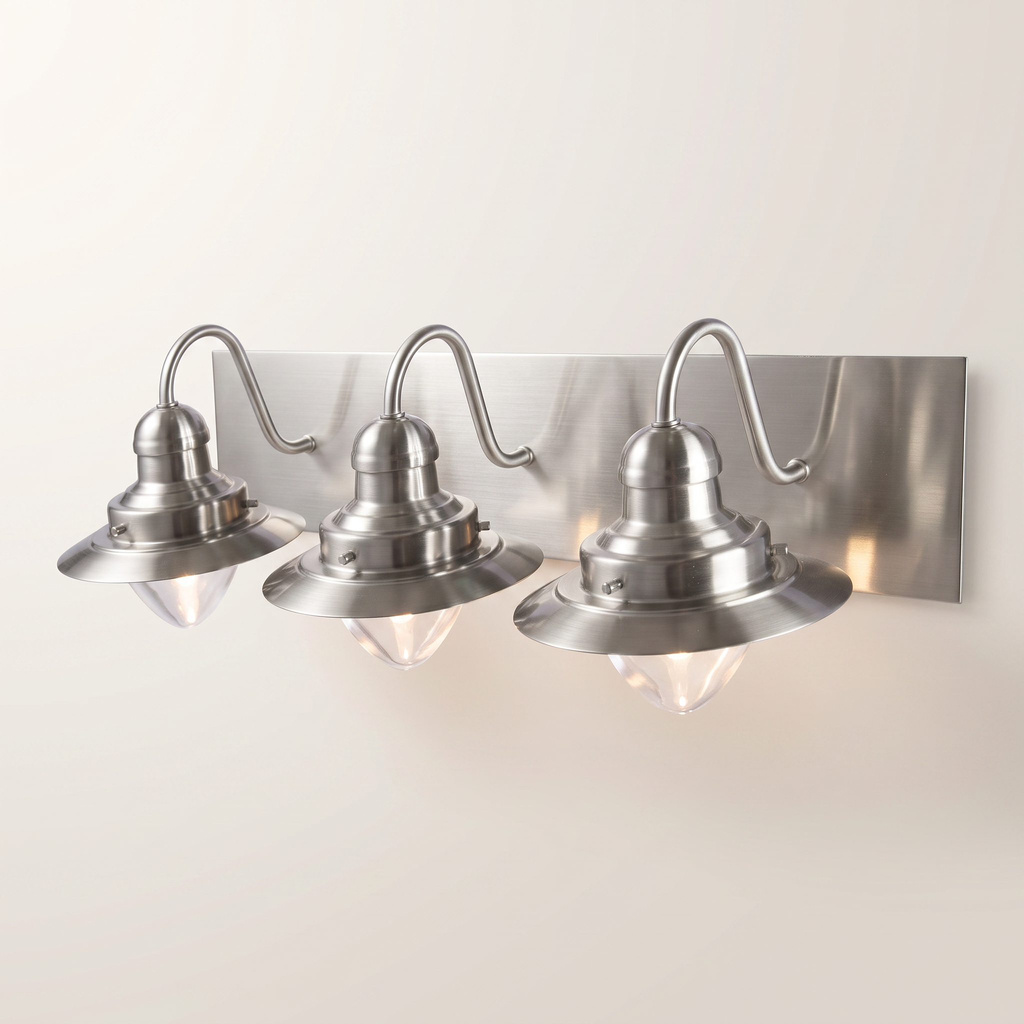 Baltimore 3-Light Vanity Light — Nickel & Glass Globes
