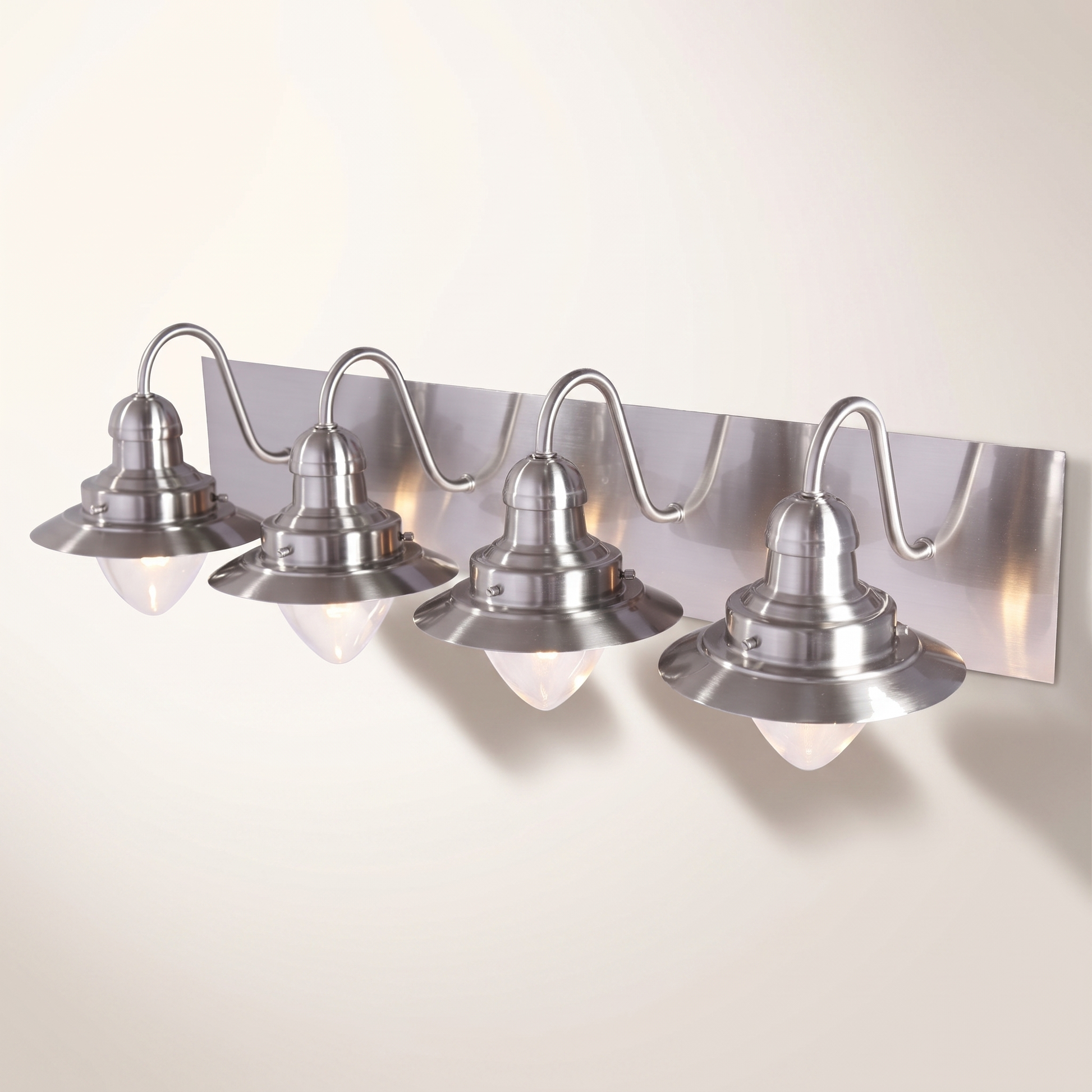 Baltimore 4-Light Vanity Light — Nickel & Glass Globes
