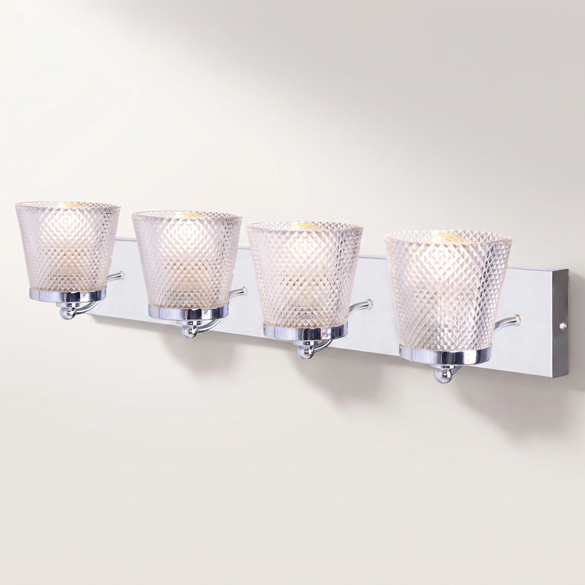 Riva 4-Light Vanity Light — Chrome & Glass