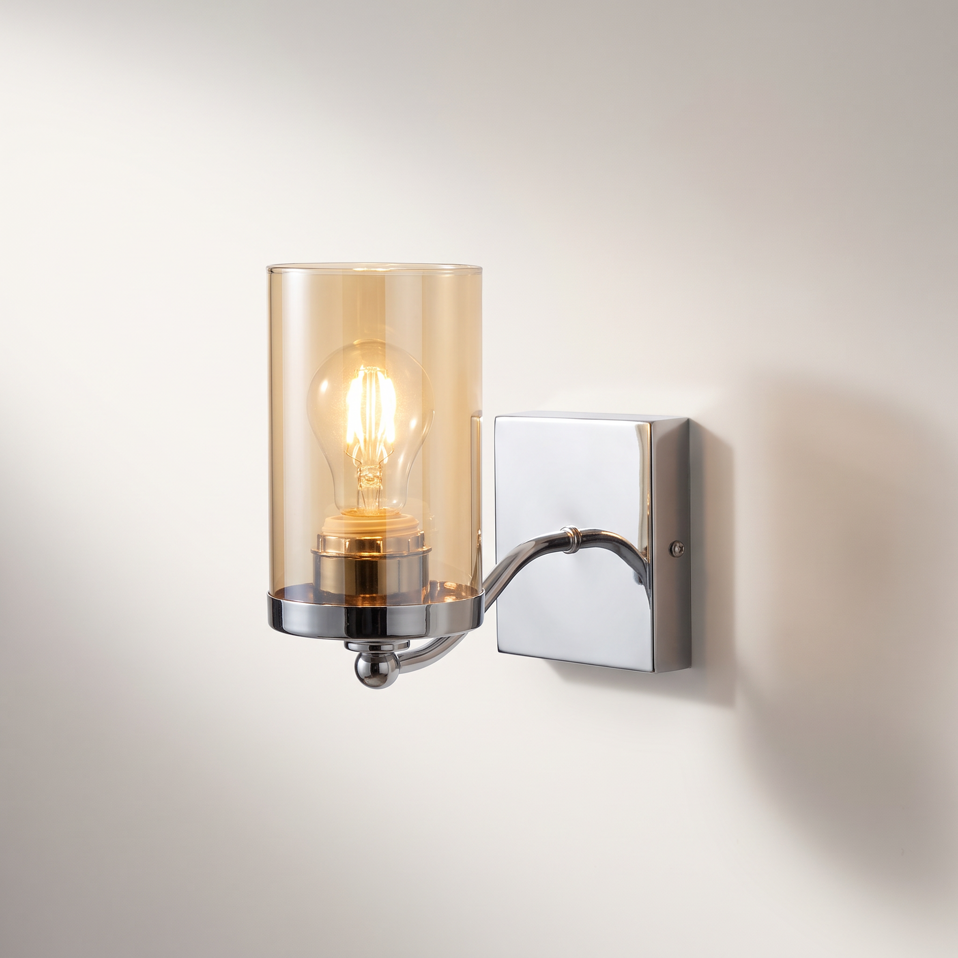 Dawson 1-Light Vanity Light — Chrome & Glass