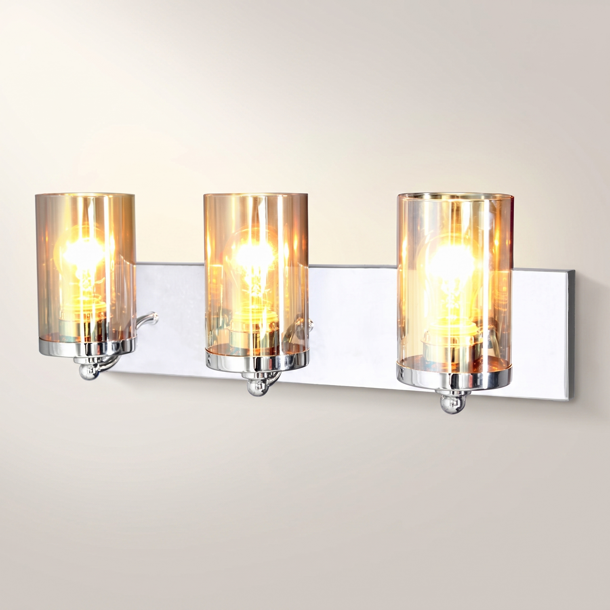 Dawson 3-Light Vanity Light — Chrome & Glass