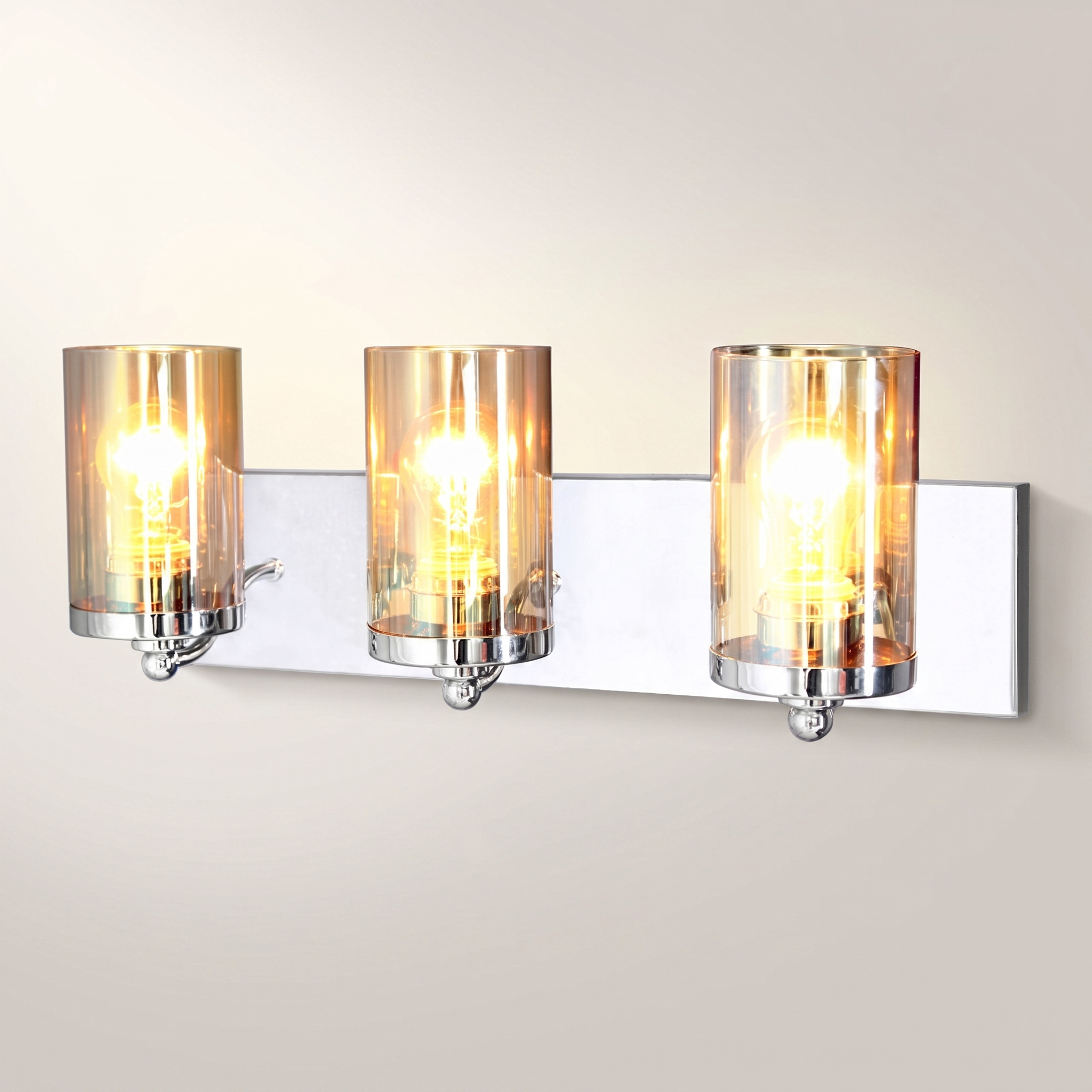 Dawson 3-Light Vanity Light — Chrome & Glass