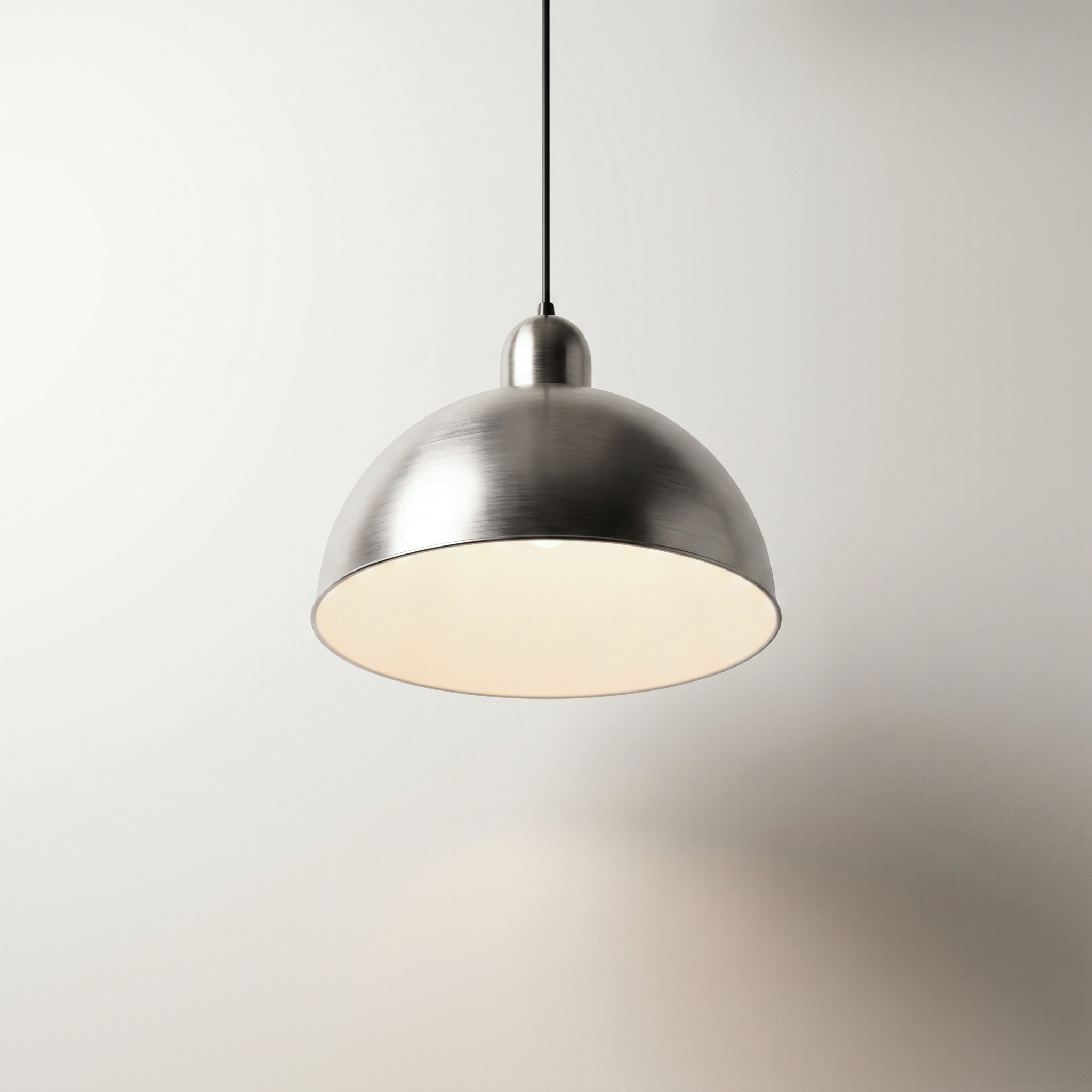 Elva Single-Light Dome Pendant — Silver, Matte