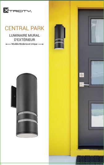 Outdoor wall mount  round black "Central Park"